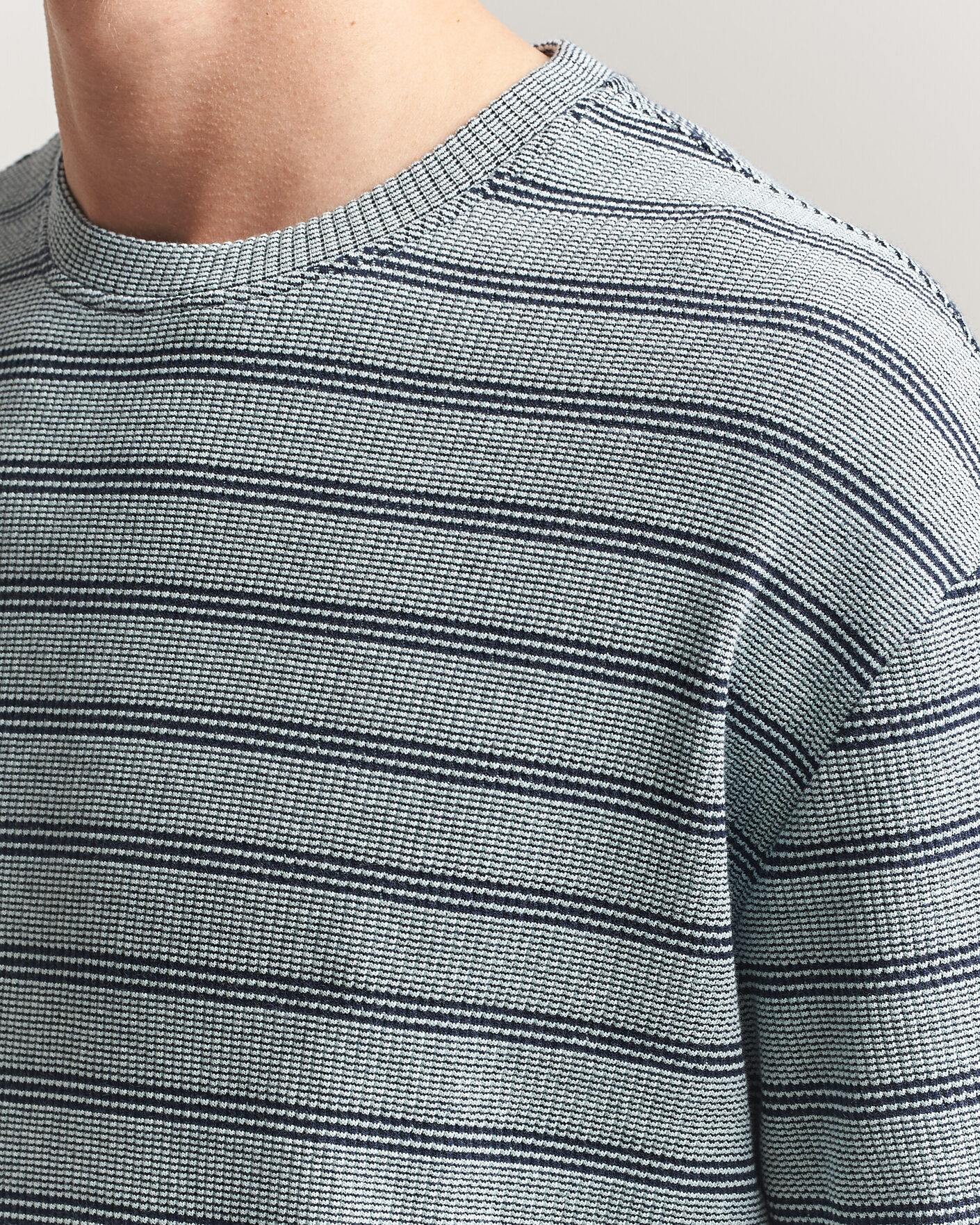 Homme | T-shirts | J.Lindeberg | Jose Jacquard T-Shirt Estate Blue