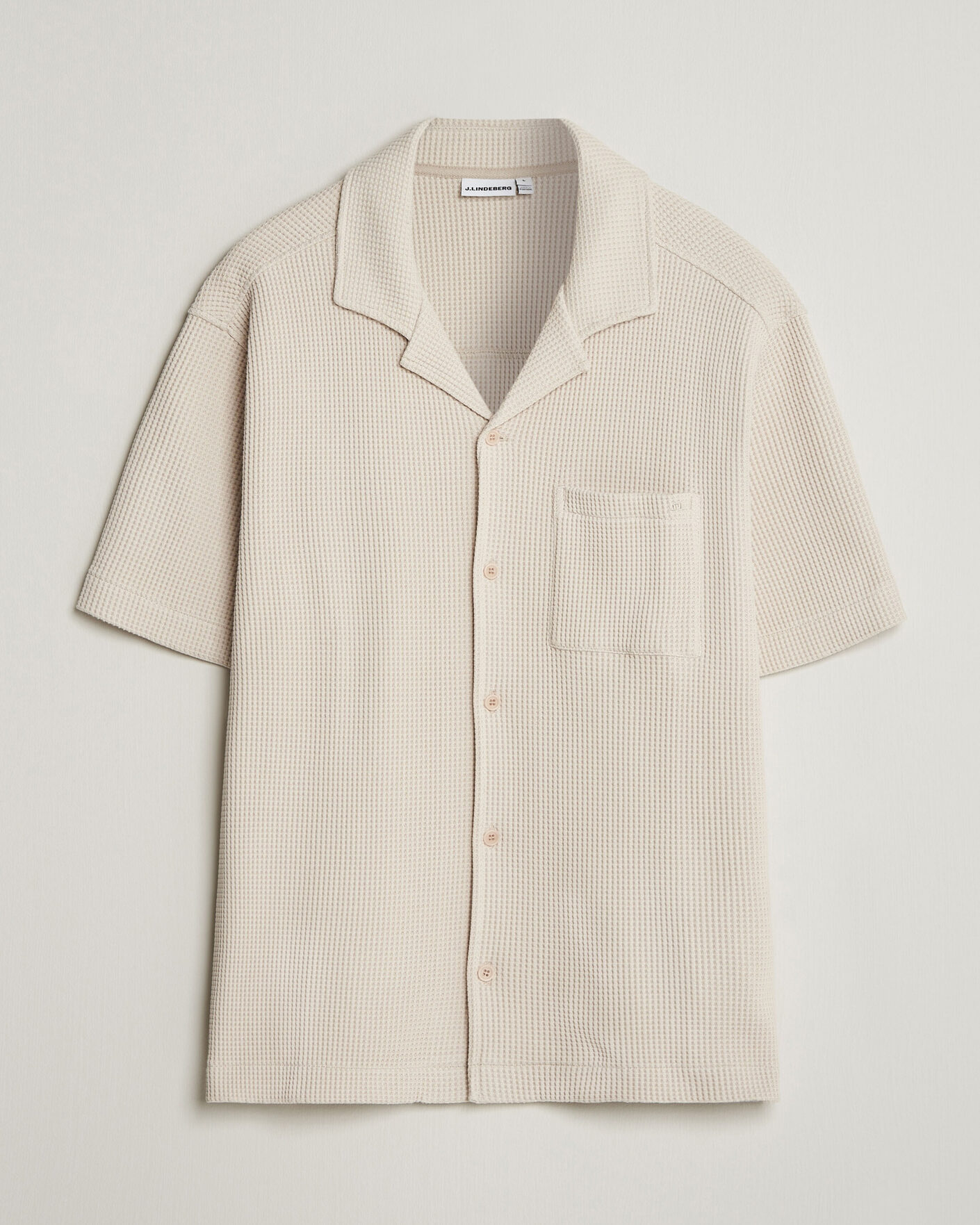 Homme | Chemises | J.Lindeberg | Theron Waffle Resort Shirt Moonbeam