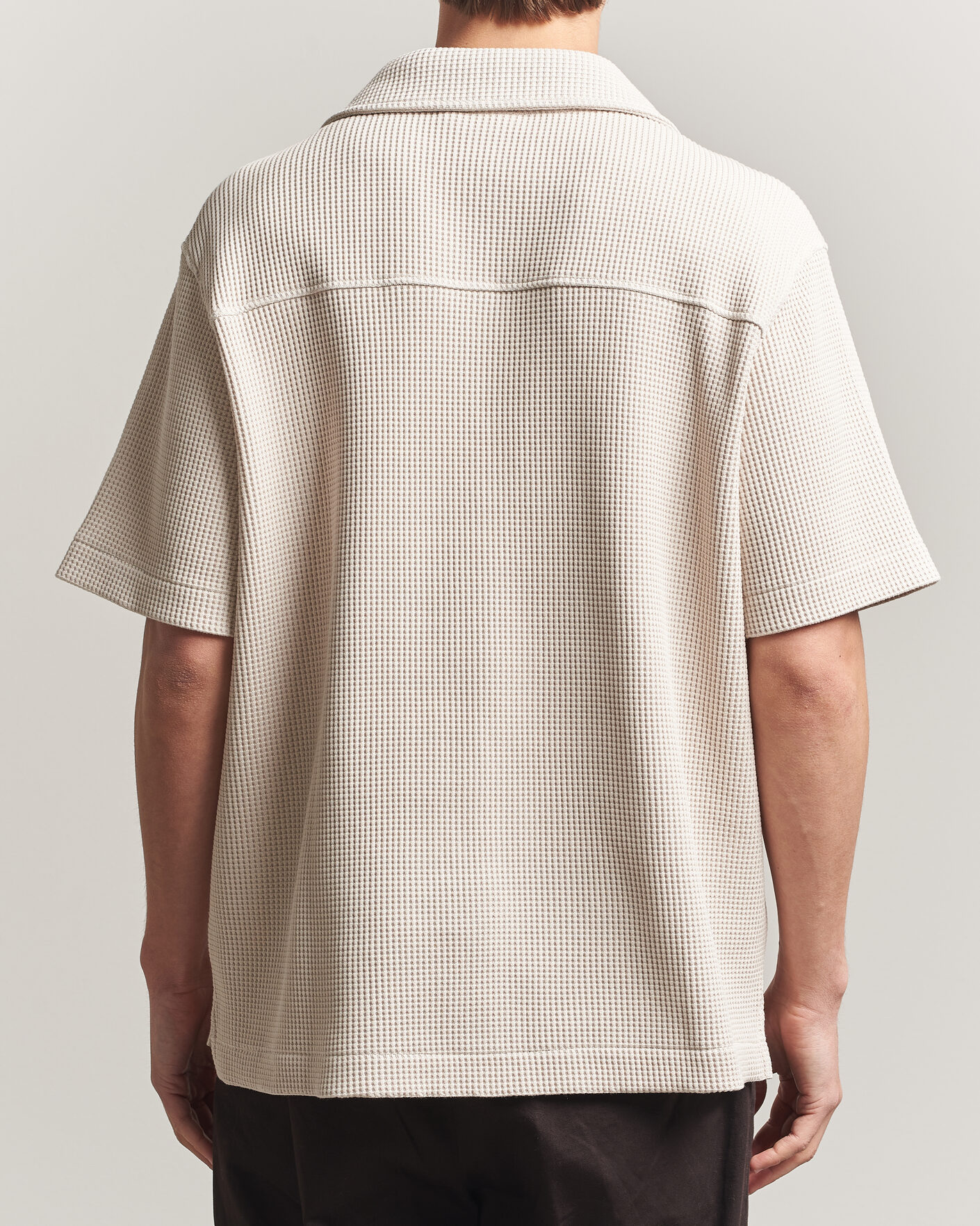 Homme | Chemises | J.Lindeberg | Theron Waffle Resort Shirt Moonbeam