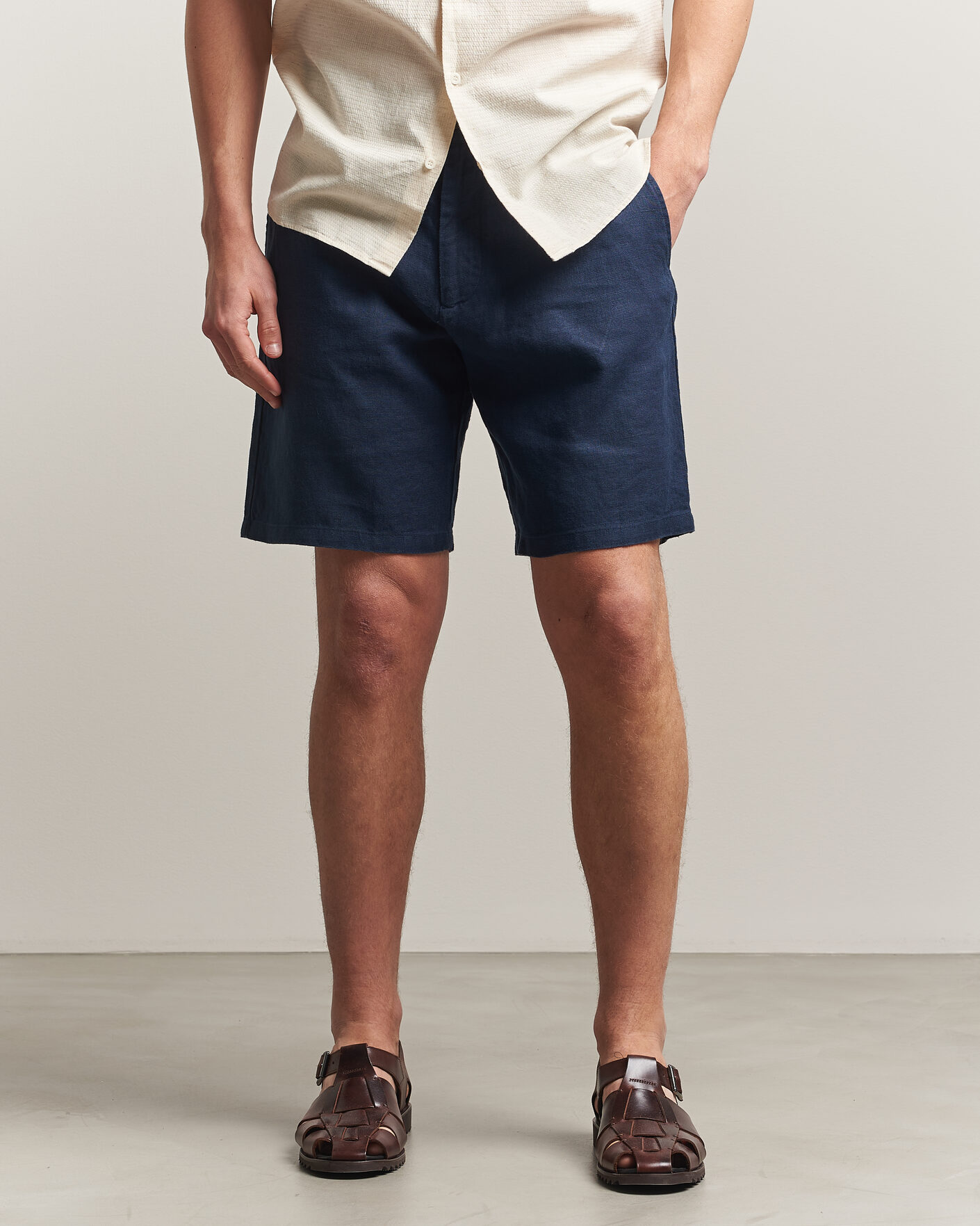 Heren | Korte broek | NN07 | Aden Linen Shorts Navy Blue