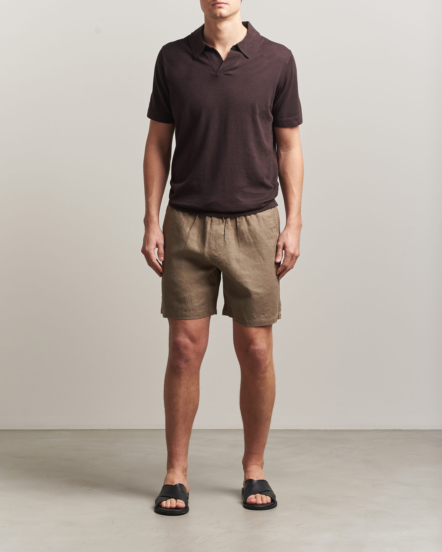 Homme | Shorts | NN07 | Gregor Linen Drawstring Shorts Clay Mirage