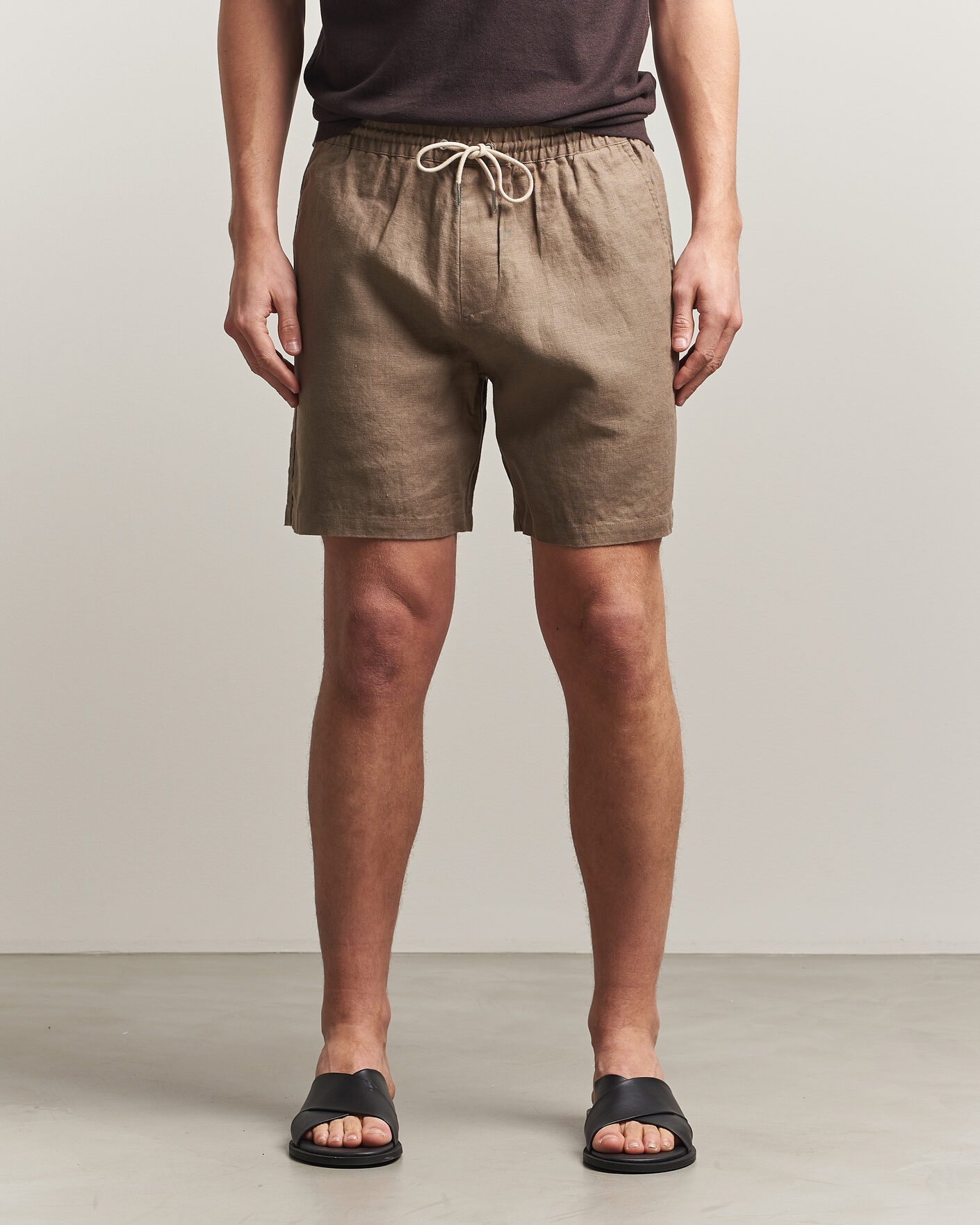 Homme | Shorts | NN07 | Gregor Linen Drawstring Shorts Clay Mirage