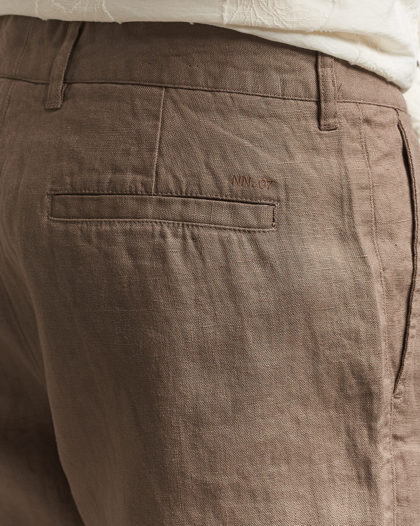 Heren | Broeken | NN07 | Aden Regular Fit Linen Trousers Clay Mirage