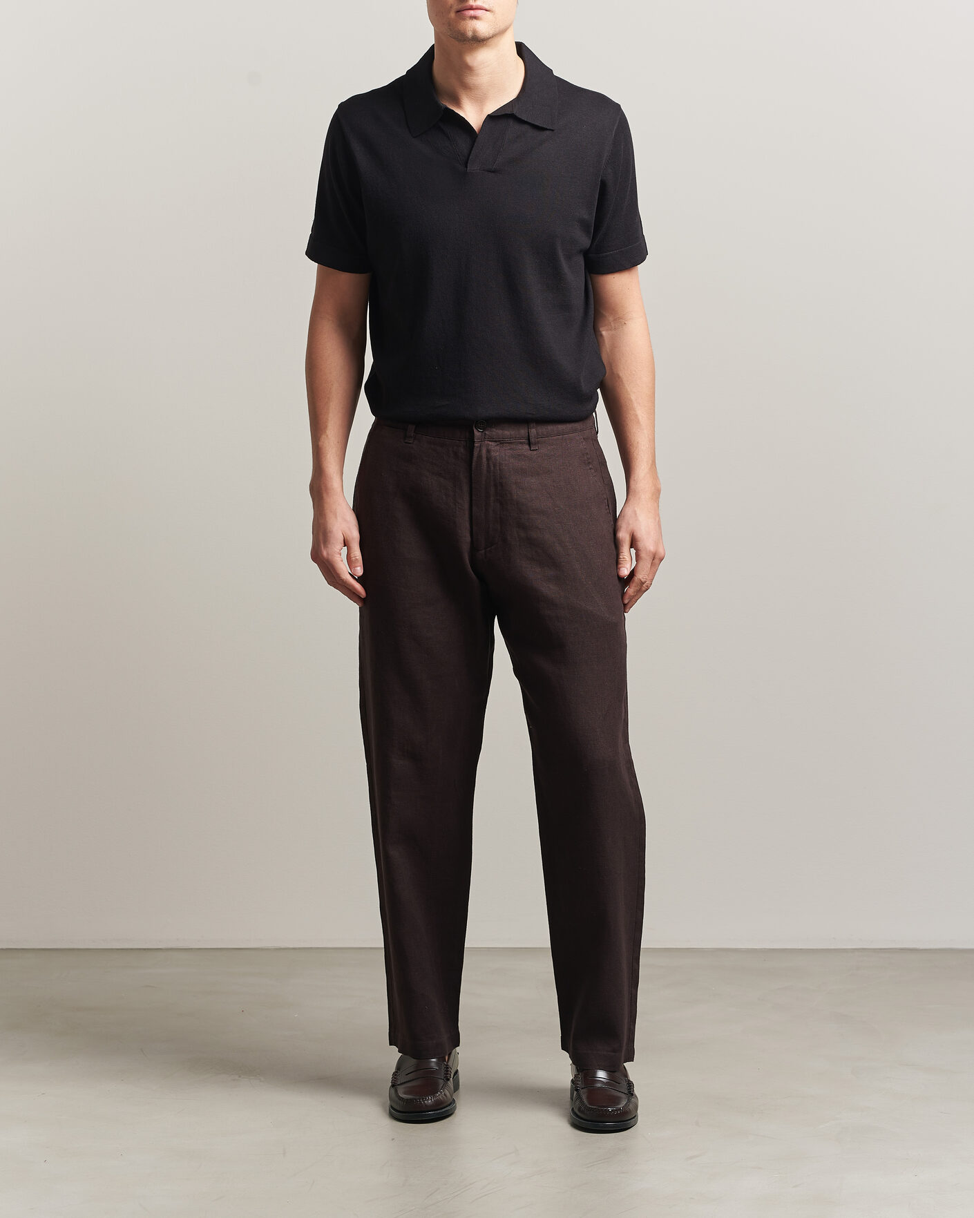 Homme | Pantalons | NN07 | Aden Regular Fit Linen Trousers Dusky Port