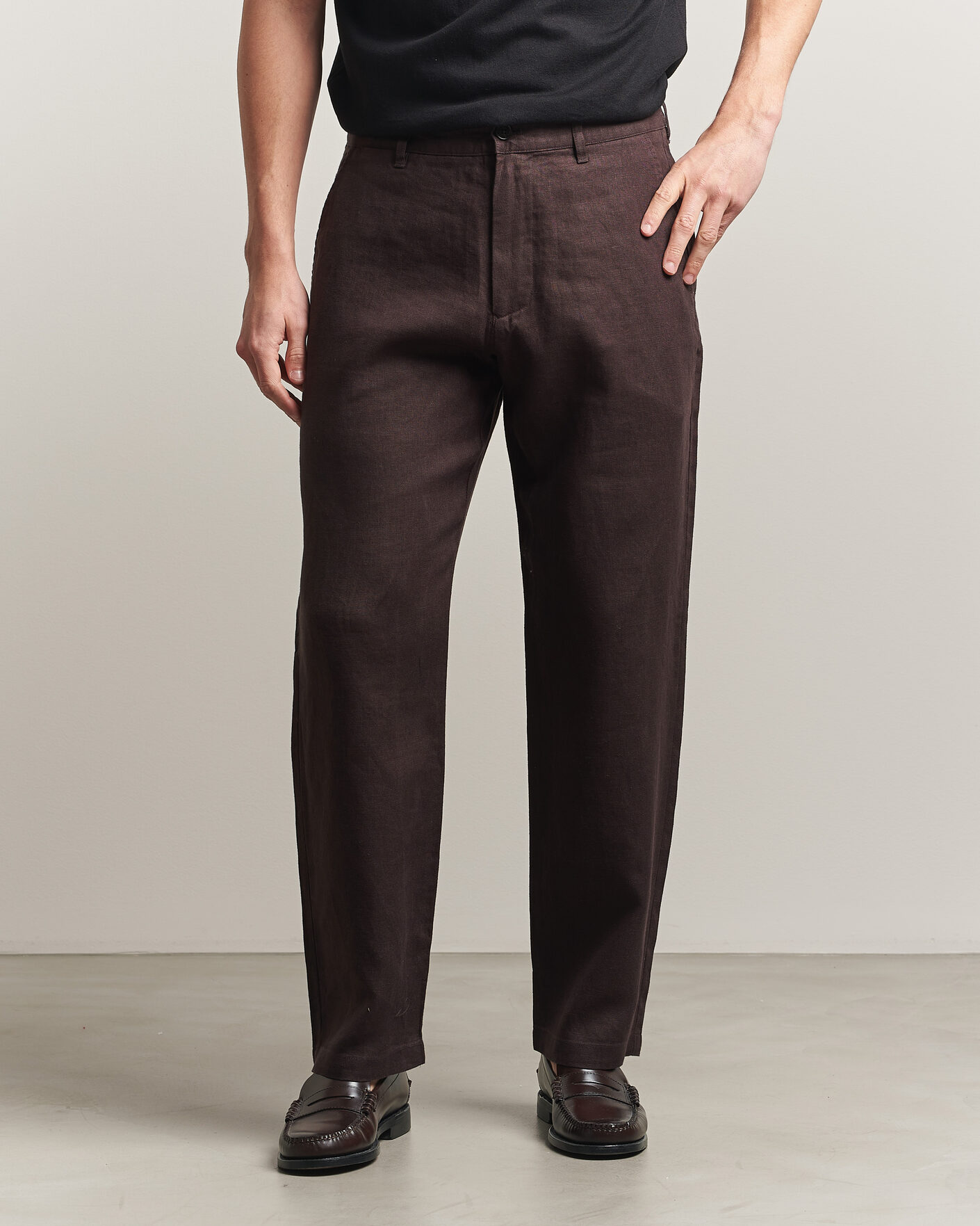 Homme | Pantalons | NN07 | Aden Regular Fit Linen Trousers Dusky Port