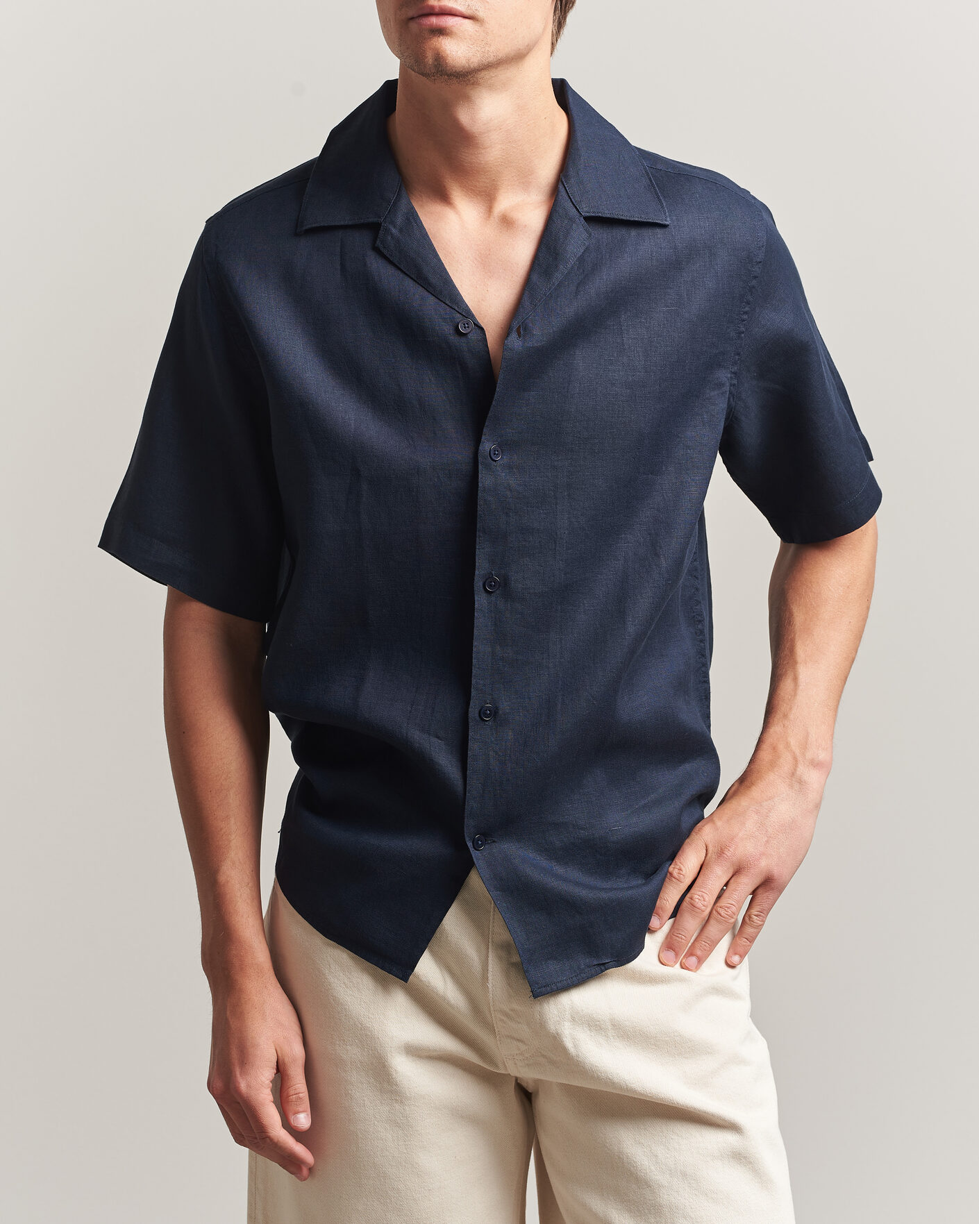 Homme | Chemises | NN07 | Julio Linen Resort Shirt Navy Blue