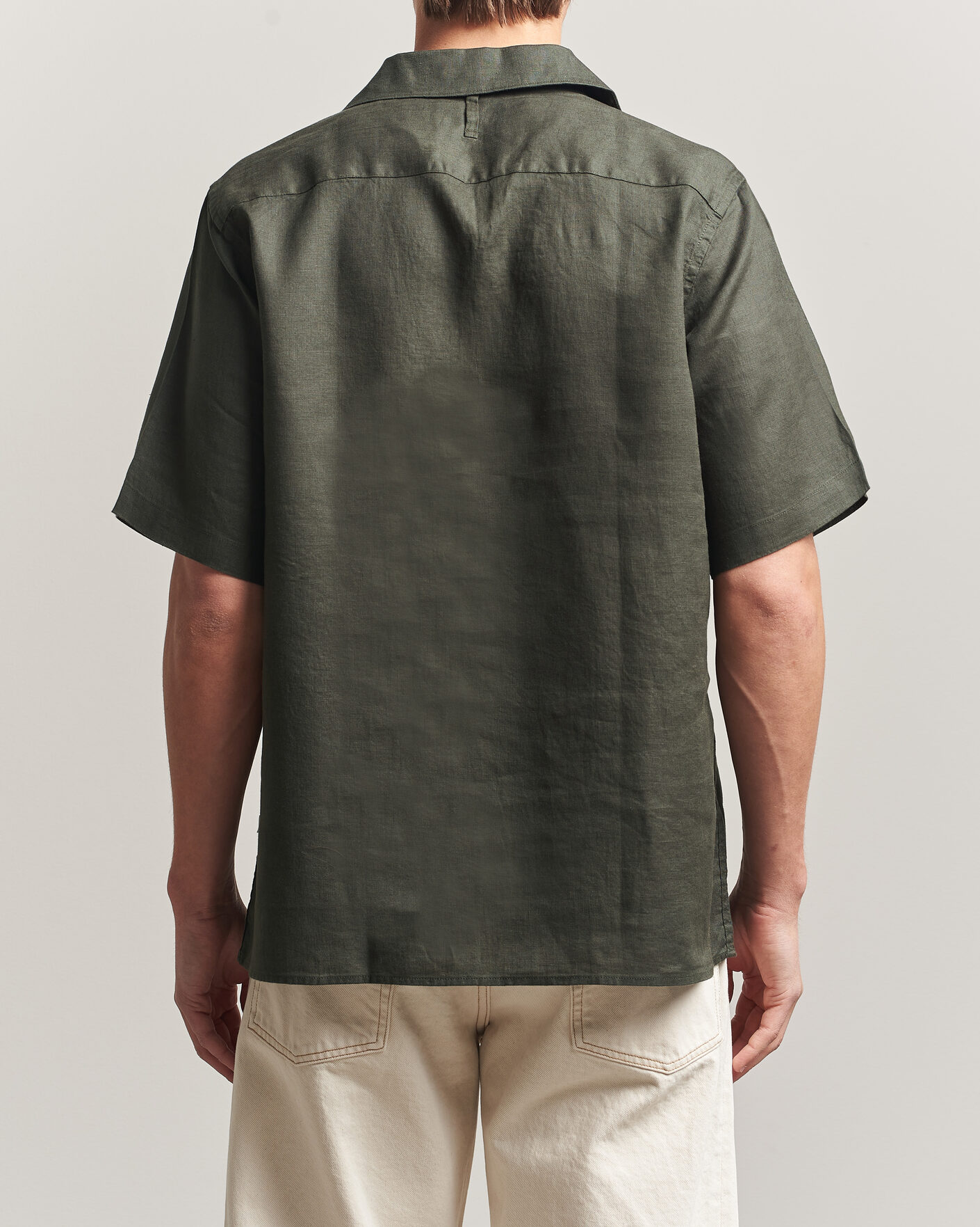Heren | Overhemden | NN07 | Julio Linen Resort Shirt Dark Army