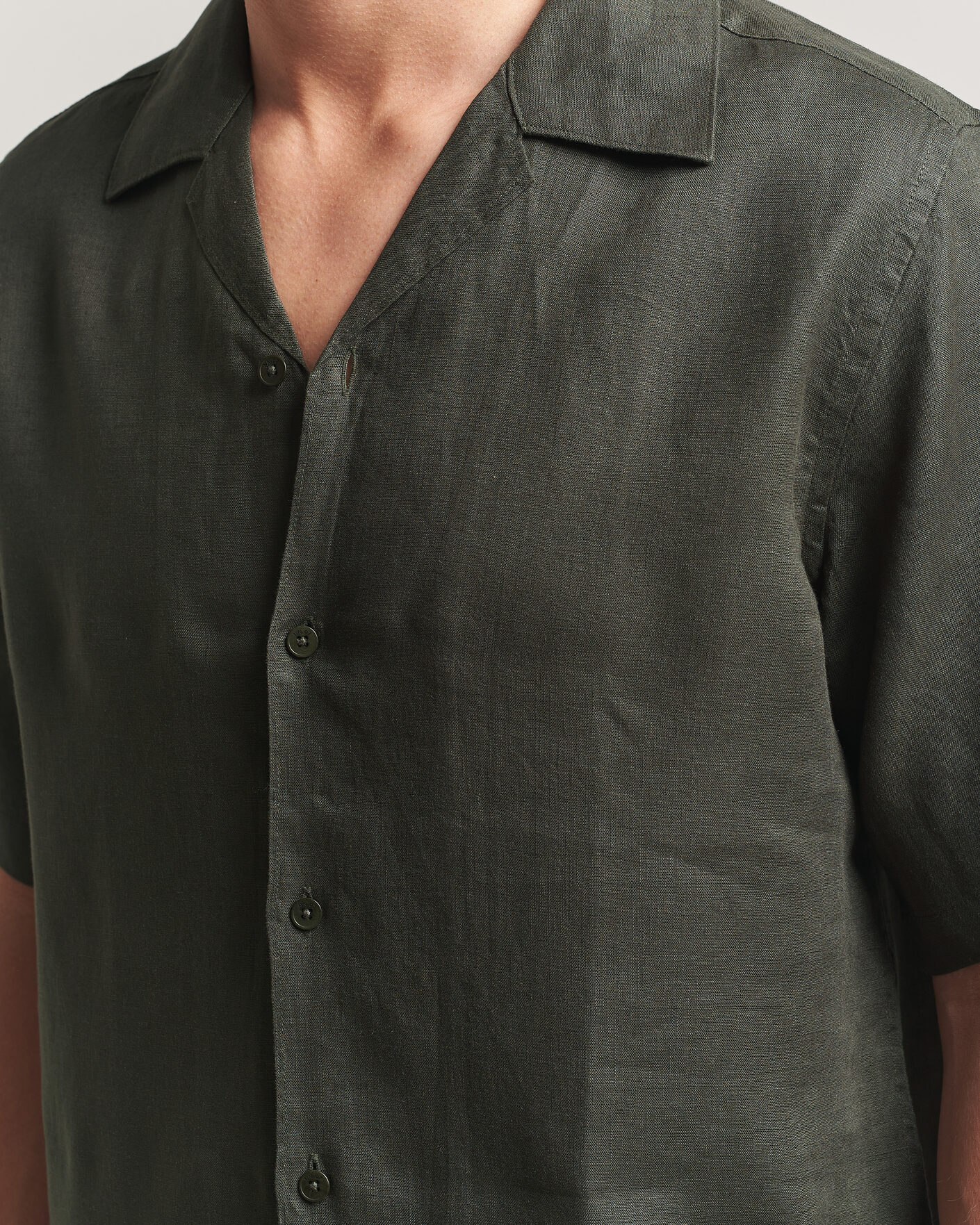 Heren | Overhemden | NN07 | Julio Linen Resort Shirt Dark Army