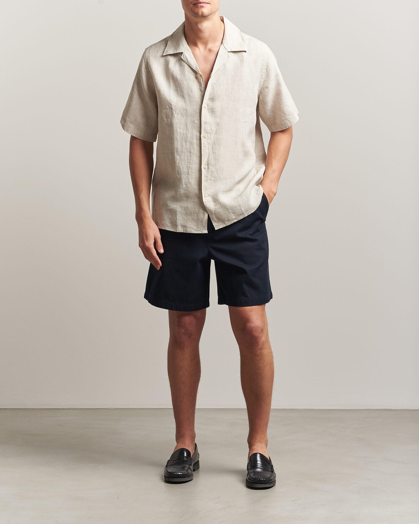 Heren | Overhemden | NN07 | Julio Linen Resort Shirt Oat
