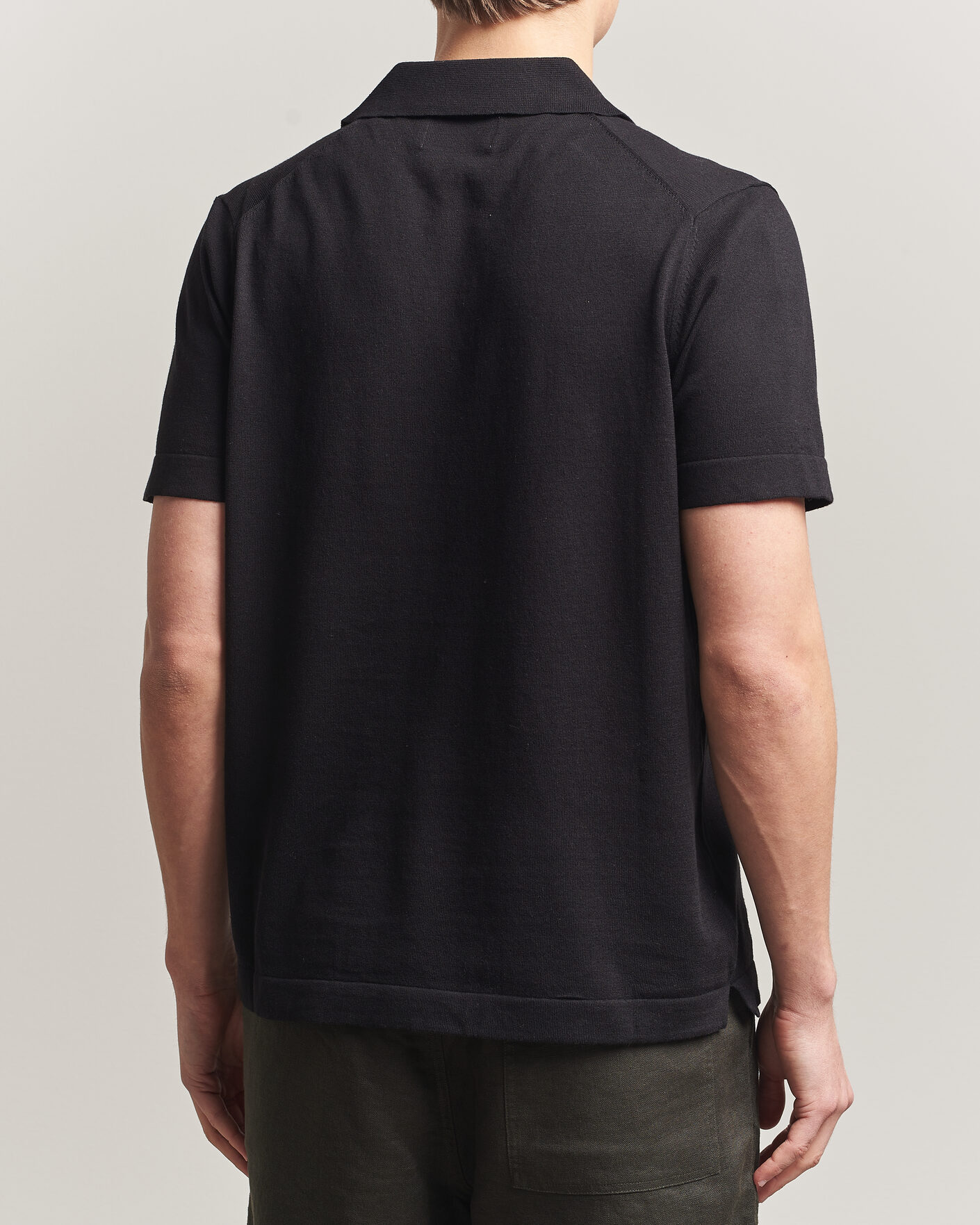 Homme | Polos | NN07 | Ryan Cotton/Linen Polo Black