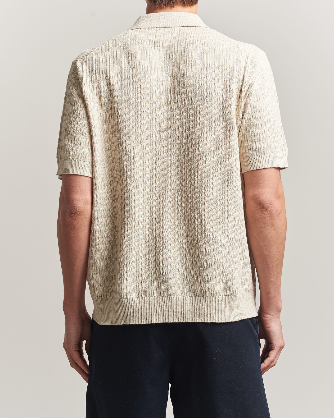 Homme | Chemises | NN07 | Nolan Knitted Short Sleeve Shirt Ivory