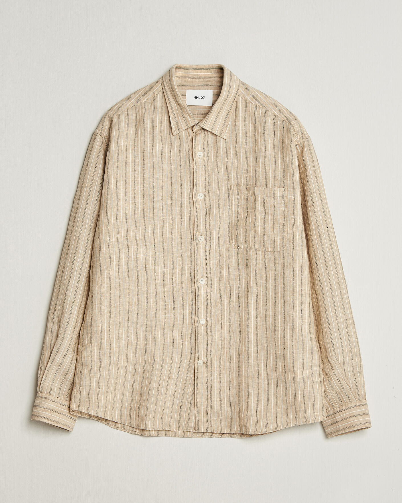 Heren | Overhemden | NN07 | Deon Linen Shirt Black Stripe