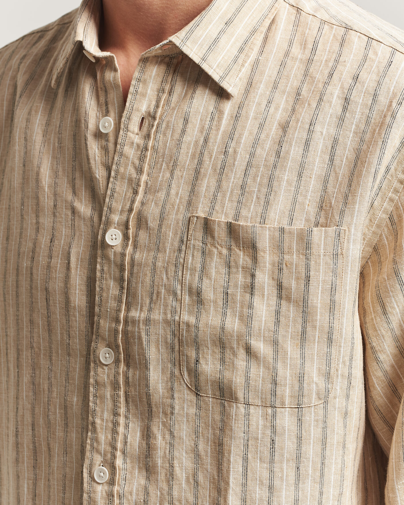 Heren | Overhemden | NN07 | Deon Linen Shirt Black Stripe