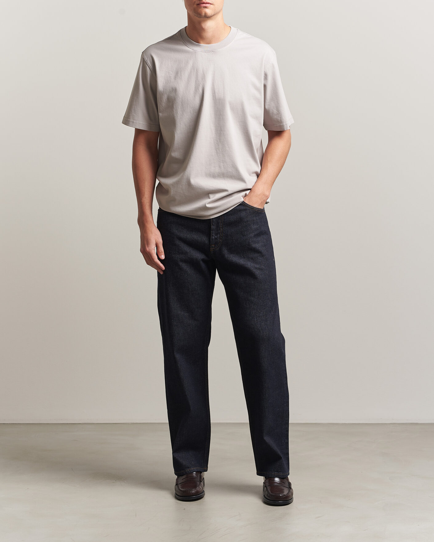 Heren | T-shirts | NN07 | Adam Crew Neck T-Shirt Moon Dust