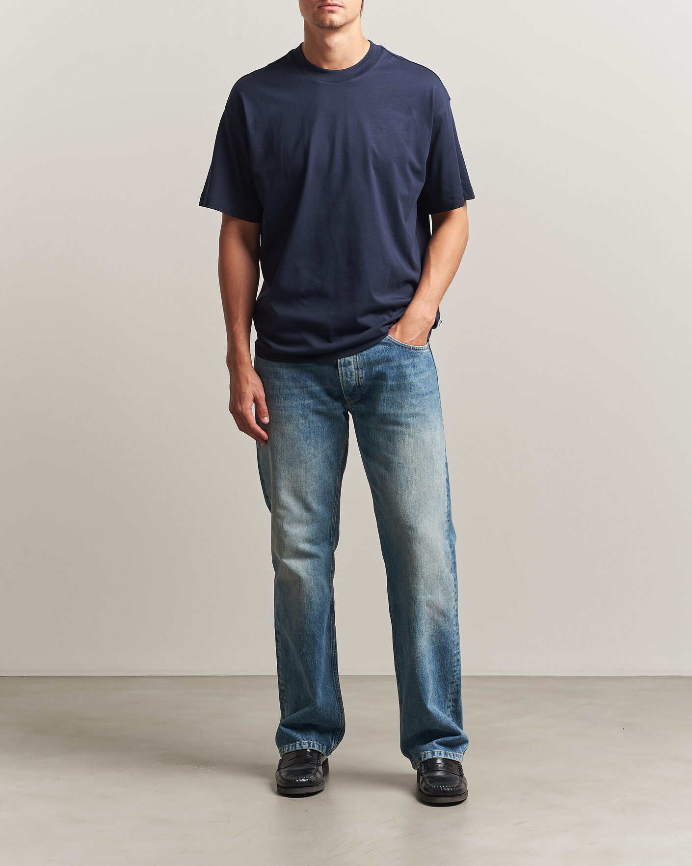 Homme | T-shirts | NN07 | Lionel Suvin Cotton Crew Neck T-Shirt Navy Blue