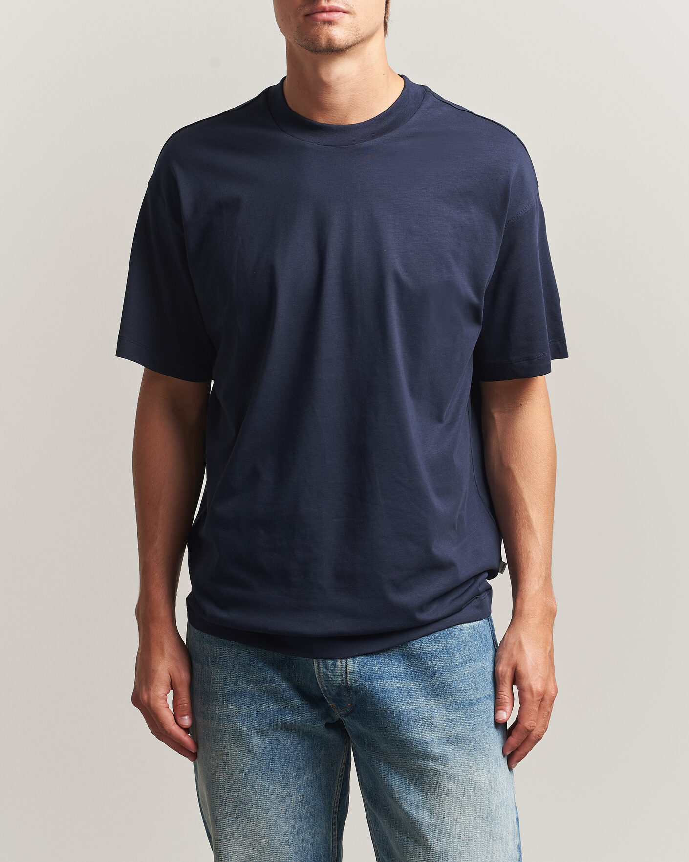 Homme | T-shirts | NN07 | Lionel Suvin Cotton Crew Neck T-Shirt Navy Blue