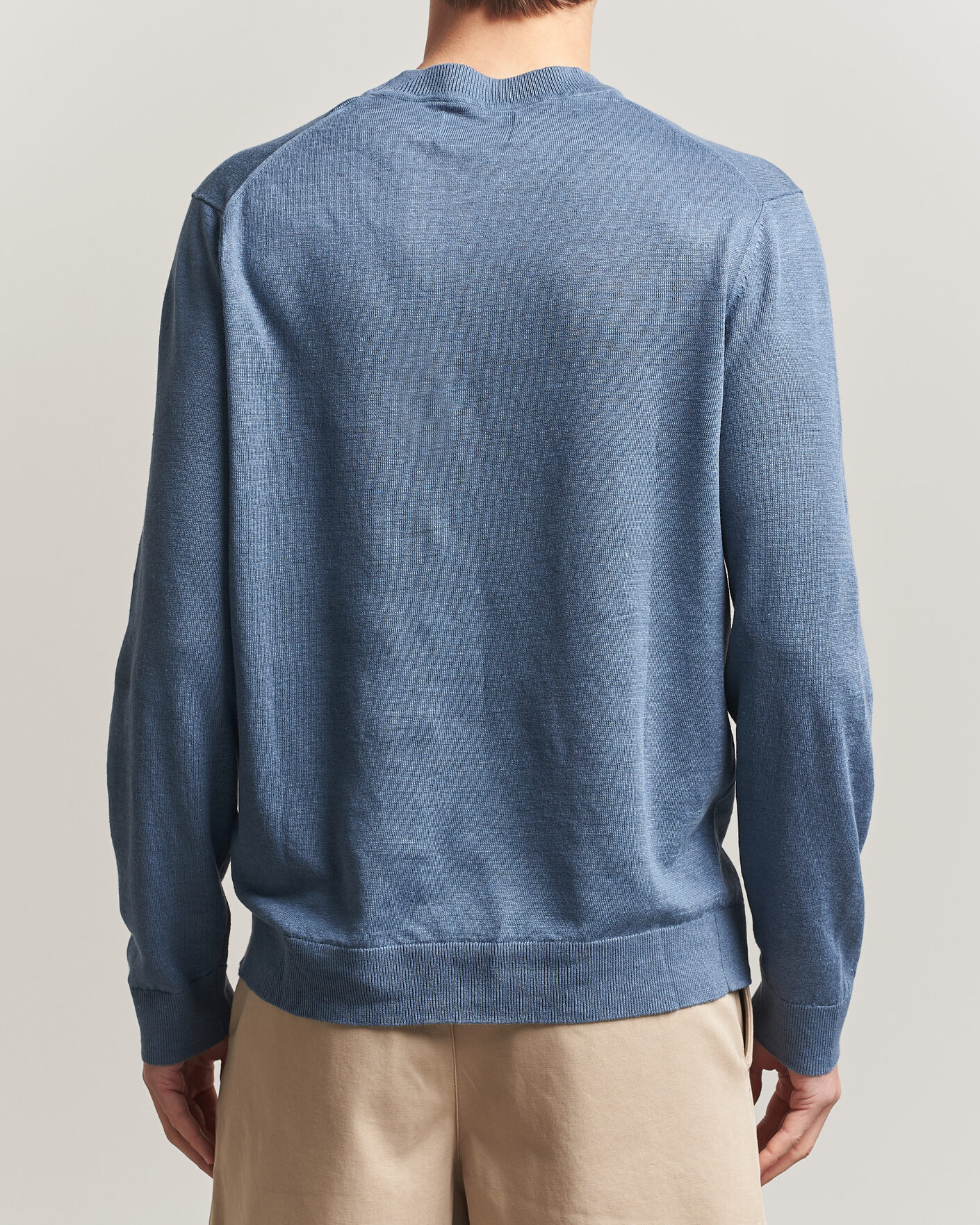 Heren | Truien | NN07 | Ted Linen Knitted Sweater Stone Blue