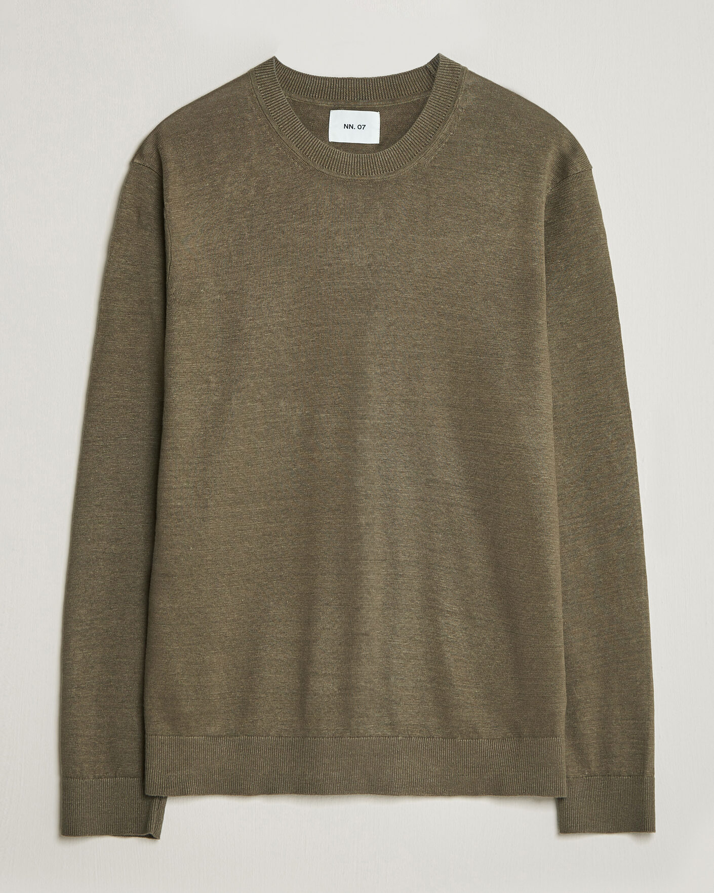 Heren | Truien | NN07 | Ted Linen Knitted Sweater Capers Green