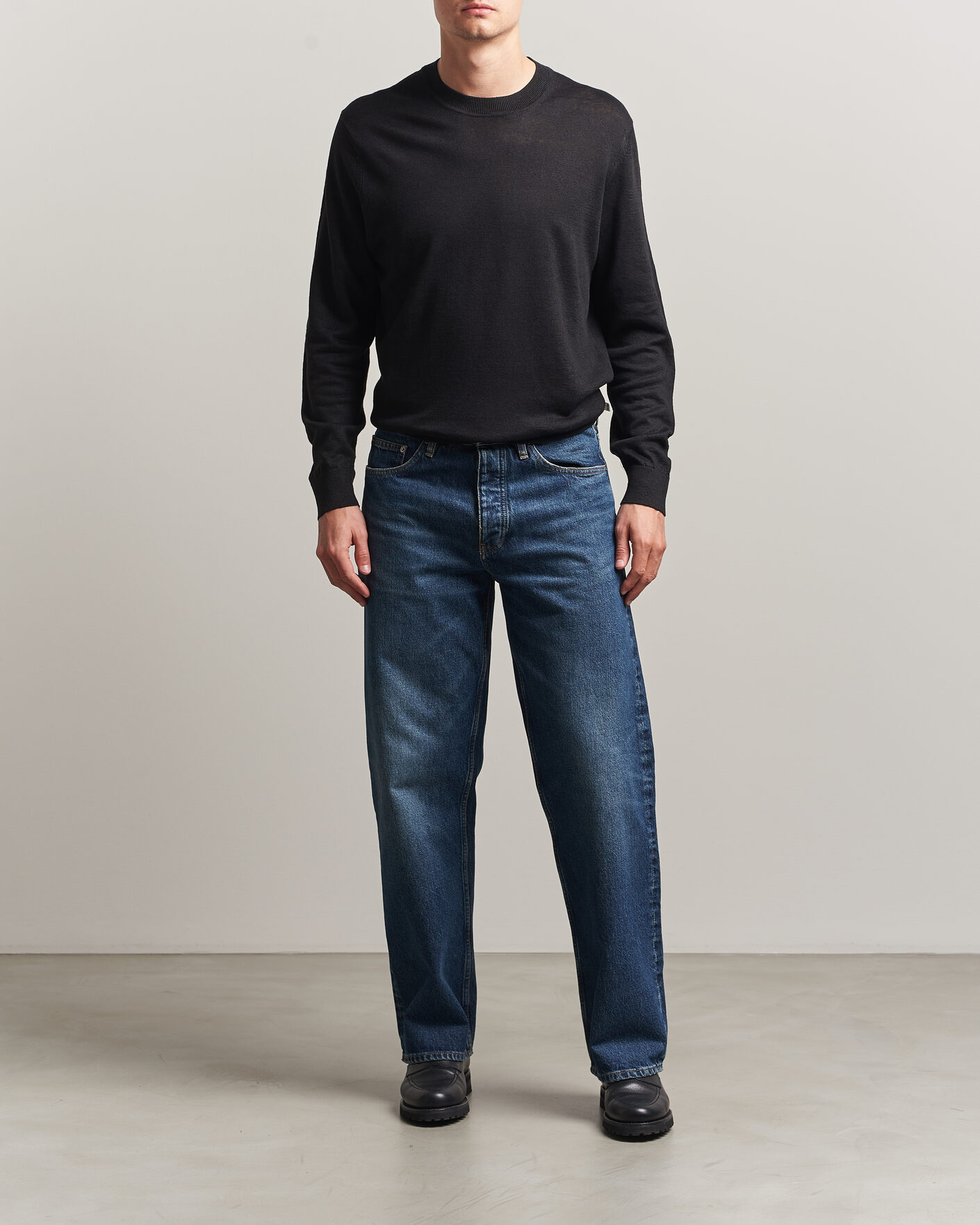 Heren | Truien | NN07 | Ted Linen Knitted Sweater Black