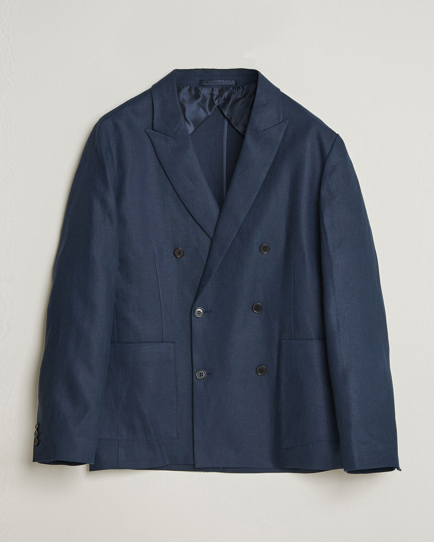 Homme | Blazers | NN07 | Jordin Linen Double Breasted Blazer Navy Blue