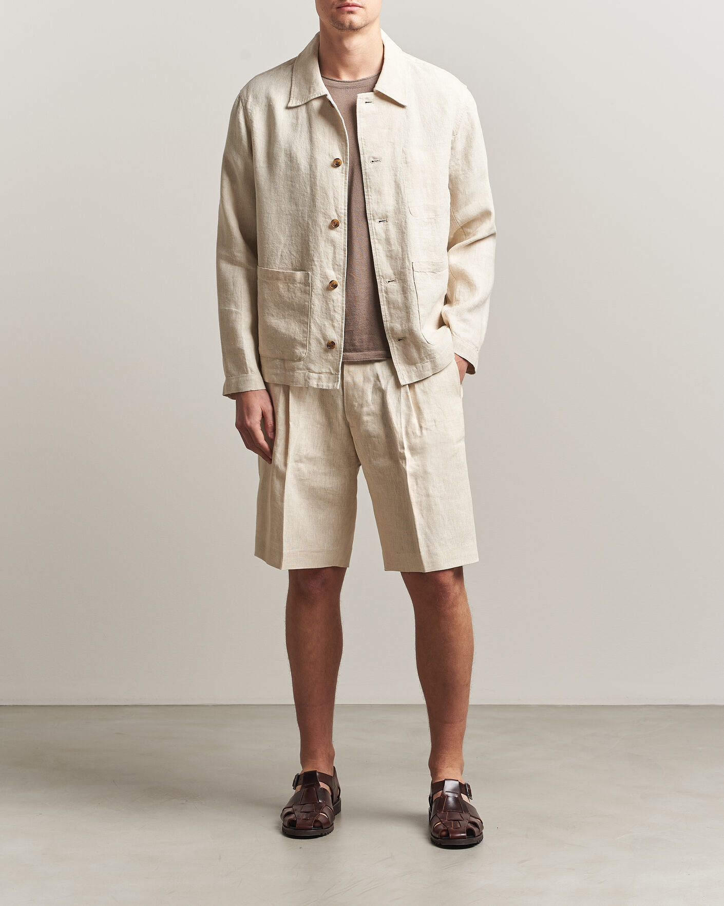 Heren | Overhemden | NN07 | Morgan Linen Overshirt Oat