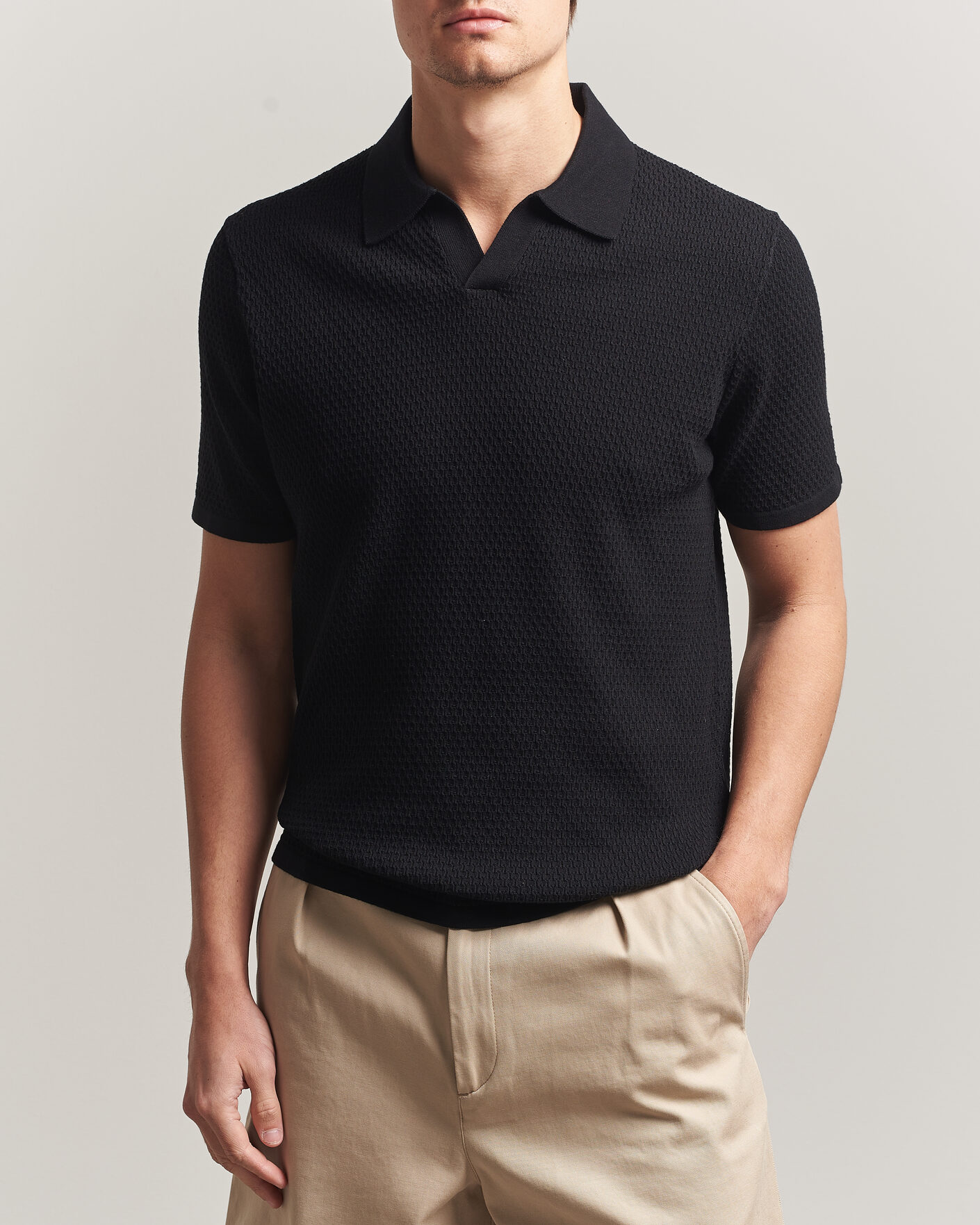 Homme | Polos | NN07 | Paul Knitted Polo Black