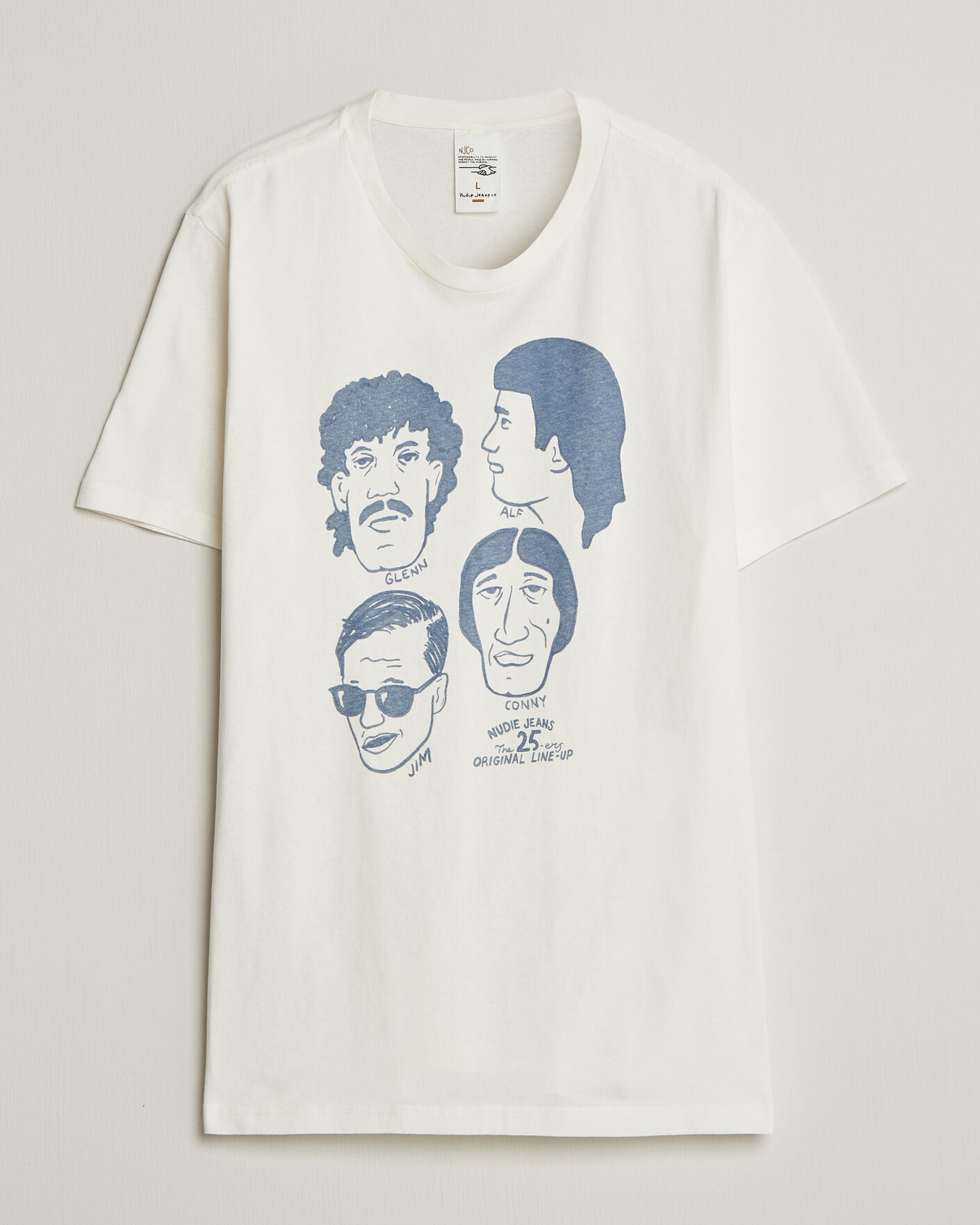 Homme | T-shirts | Nudie Jeans | Roy Fab Four T-Shirt Chalk White