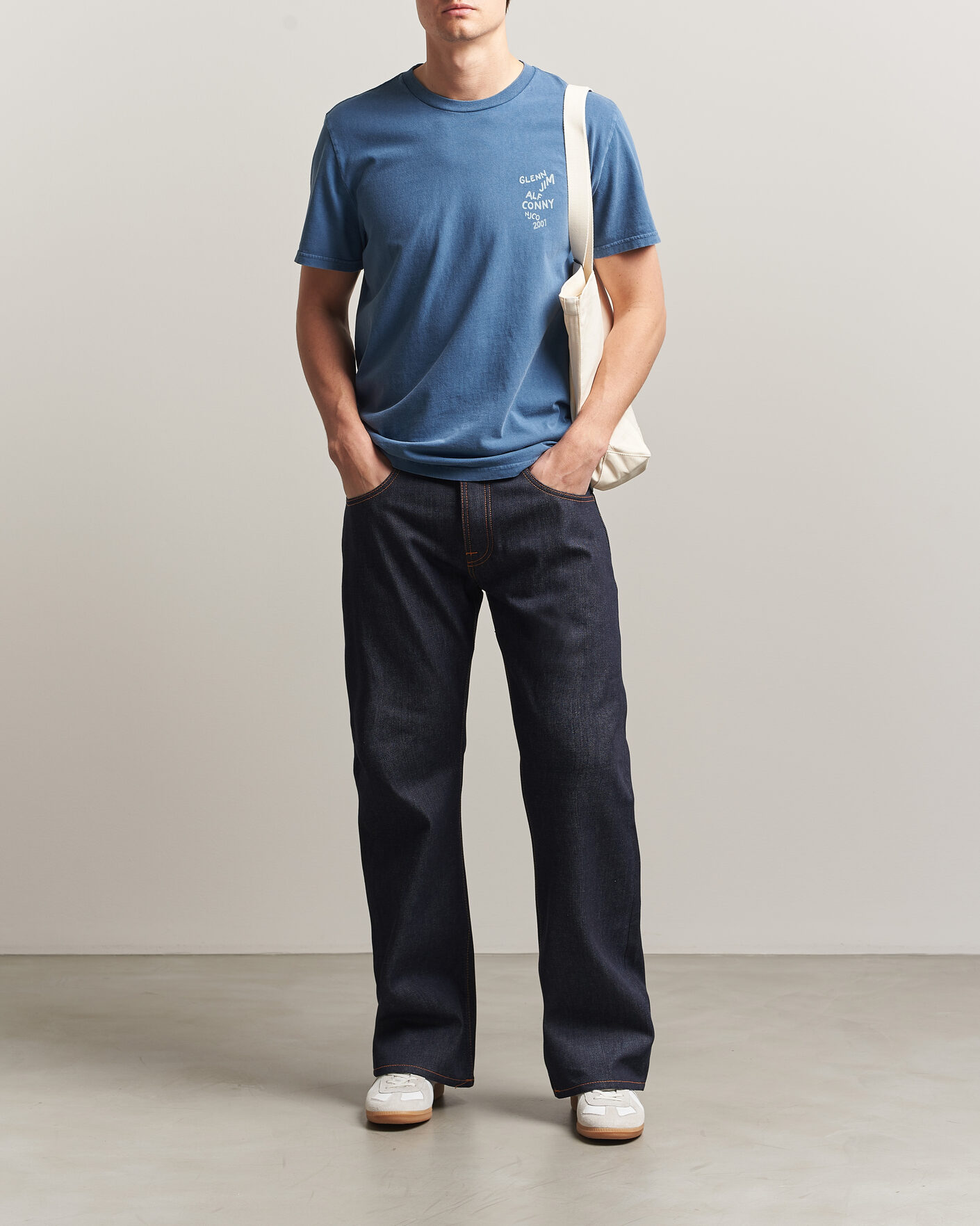 Homme | T-shirts | Nudie Jeans | Roy OG Line-Up T-Shirt French Blue