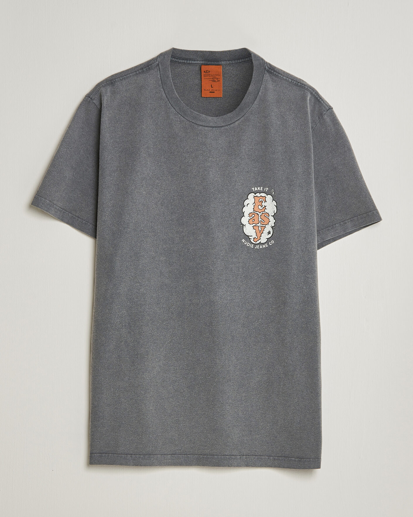 Heren | T-shirts | Nudie Jeans | Roy Easy Cloud T-Shirt Antracite
