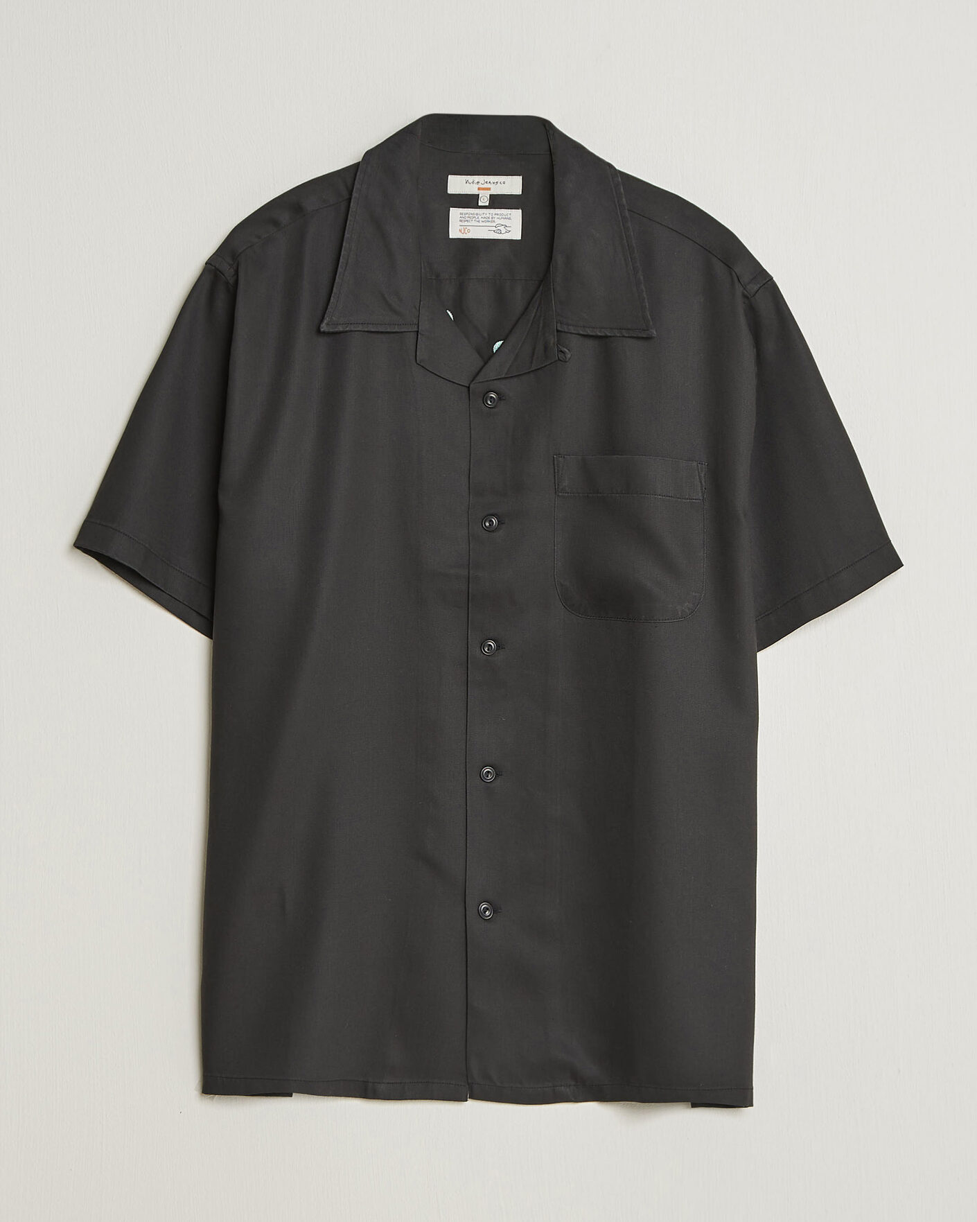 Homme | Chemises | Nudie Jeans | Arthur Bowling Shirt Saftey Pi Black