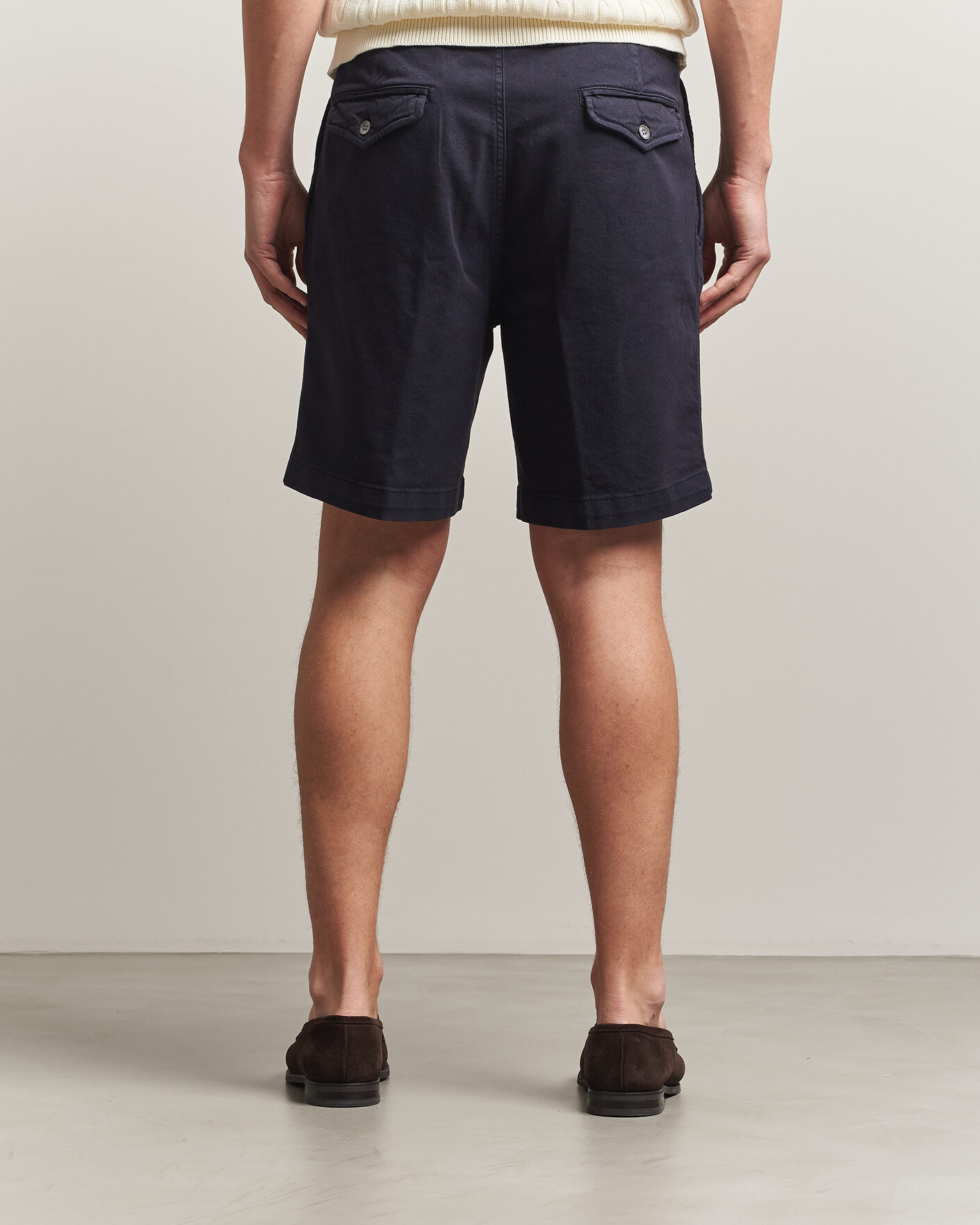 Homme | Shorts | Oscar Jacobson | Tanker Pleat Shorts Navy