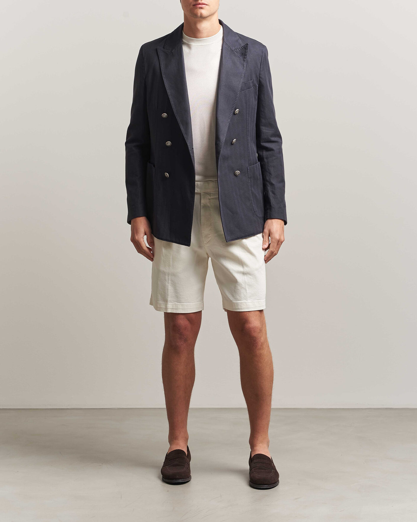 Heren | Korte broek | Oscar Jacobson | Tanker Pleat Shorts White