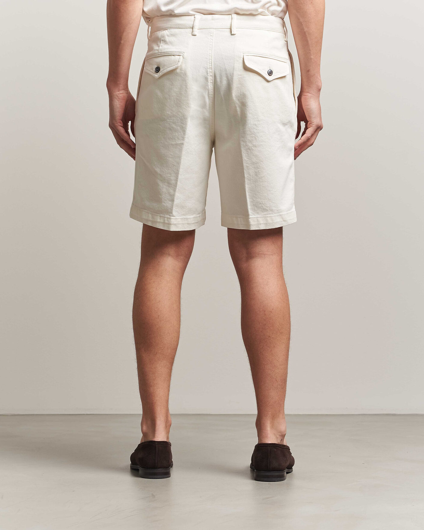 Heren | Korte broek | Oscar Jacobson | Tanker Pleat Shorts White