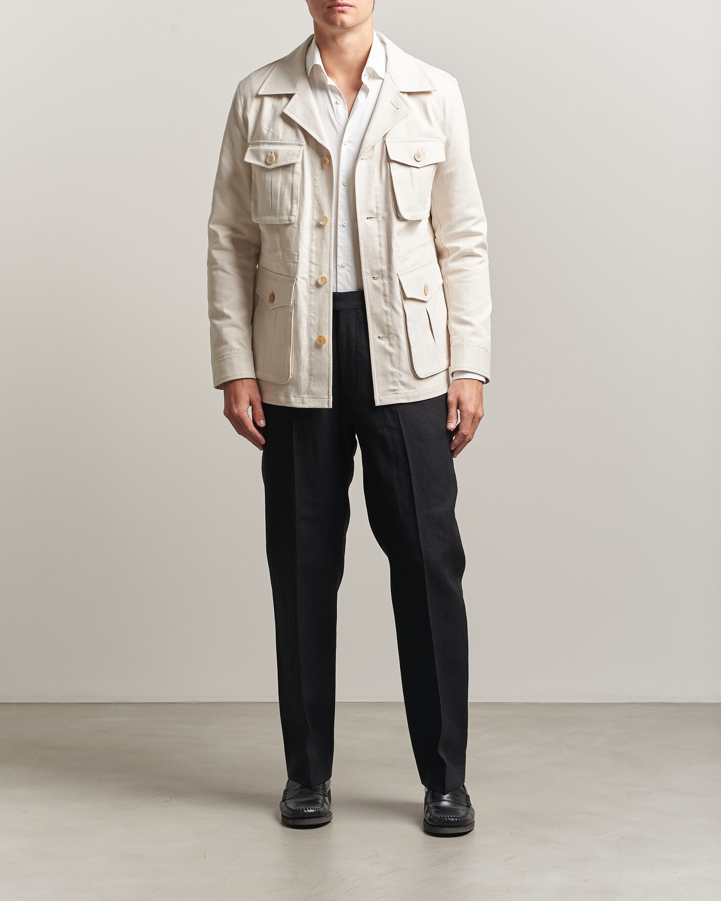 Heren | Jassen | Oscar Jacobson | Sirolo Shirt Jacket Off White