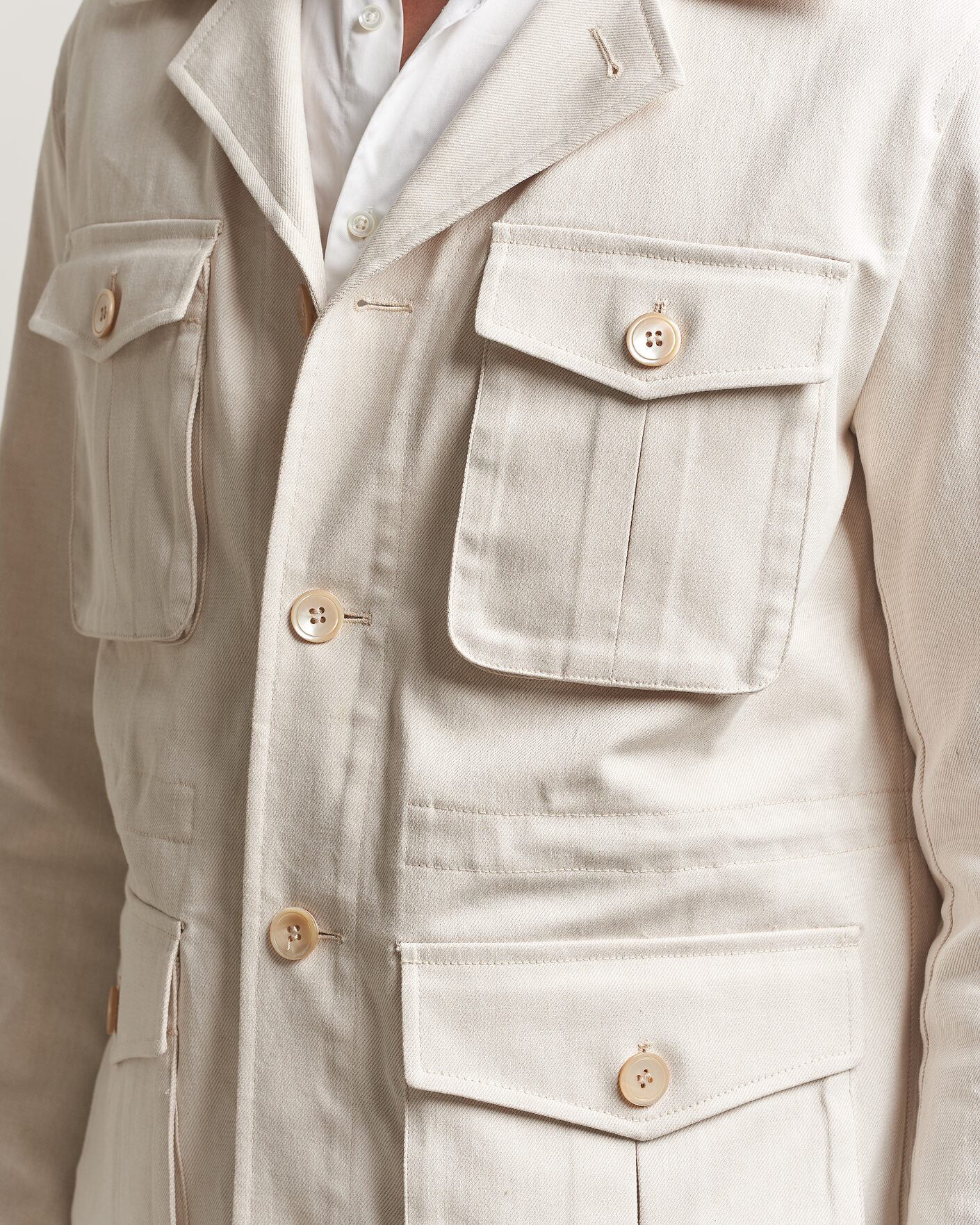 Heren | Jassen | Oscar Jacobson | Sirolo Shirt Jacket Off White