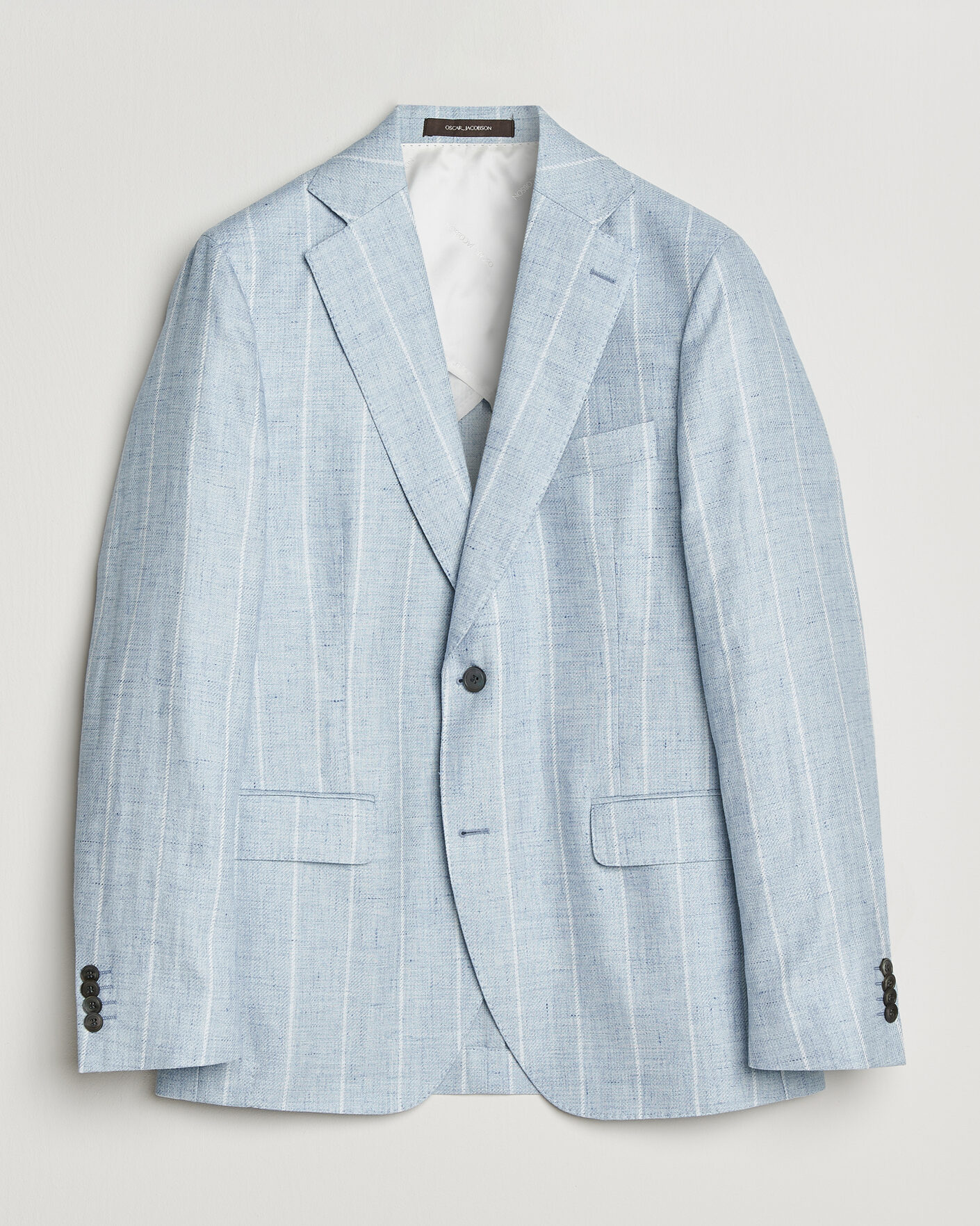 Heren | Blazers | Oscar Jacobson | Ferry Soft Linen/Cotton Blazer Light Blue