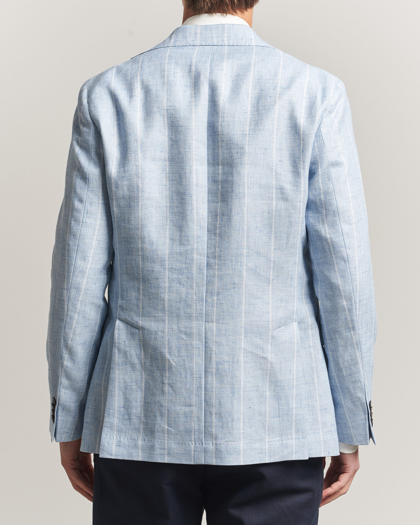 Heren | Blazers | Oscar Jacobson | Ferry Soft Linen/Cotton Blazer Light Blue