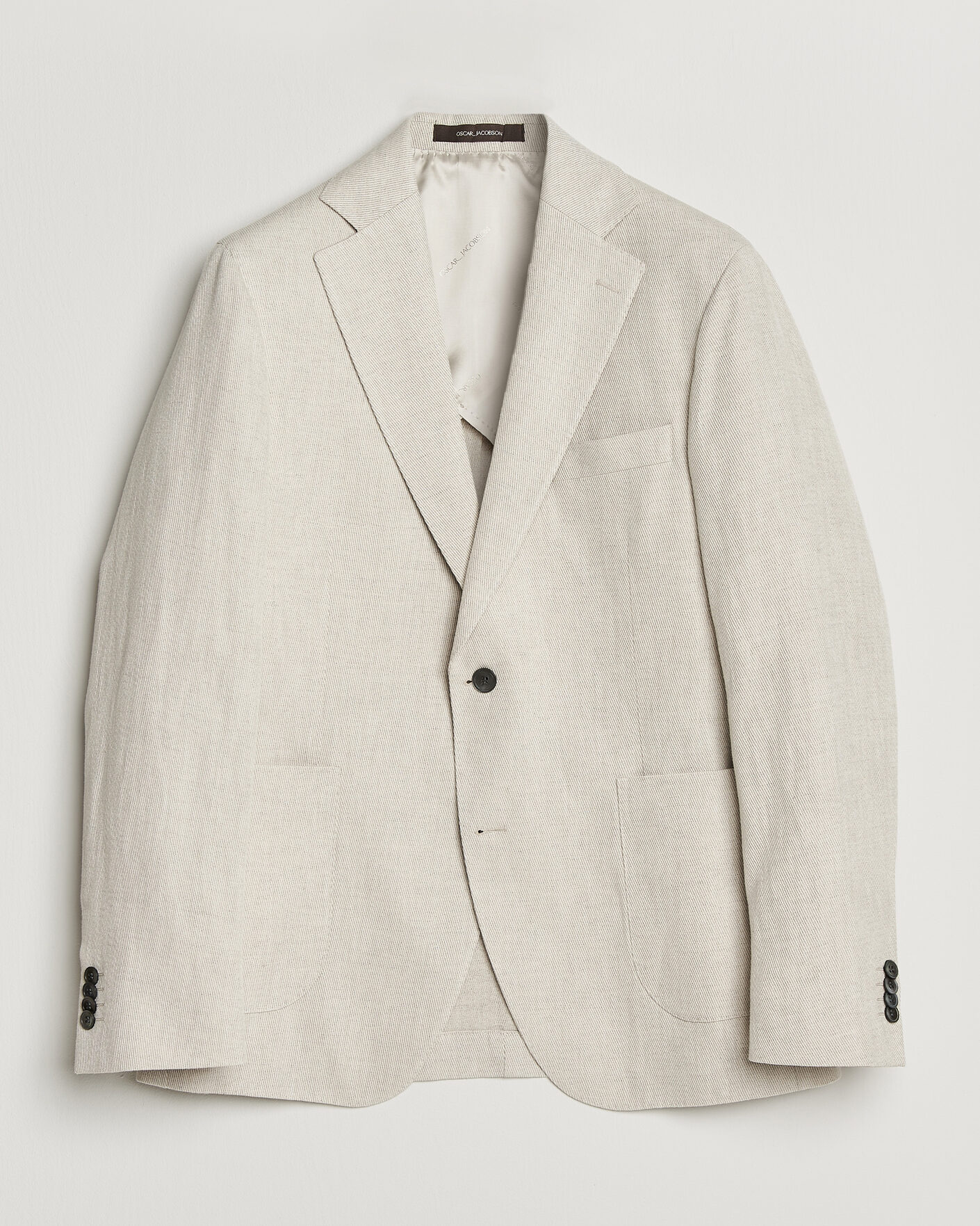 Heren | Blazers | Oscar Jacobson | Ferry Patch Cotton/Linen Blazer Off White