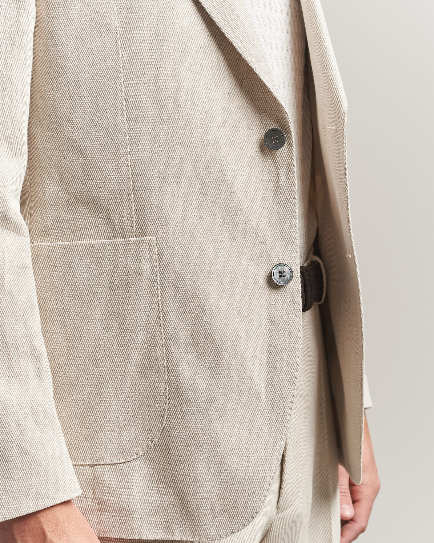 Heren | Blazers | Oscar Jacobson | Ferry Patch Cotton/Linen Blazer Off White