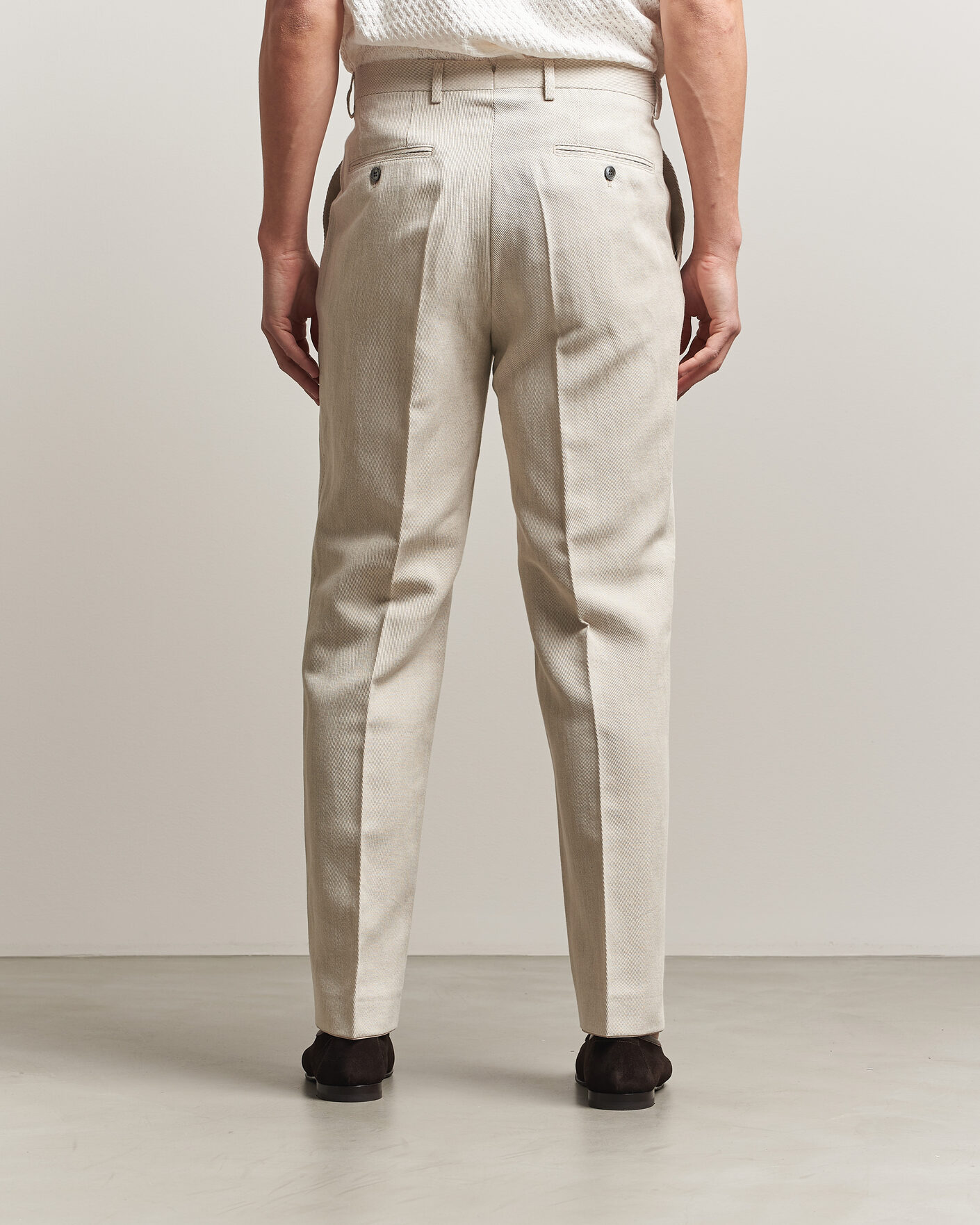 Heren | Broeken | Oscar Jacobson | Dell Cotton/Linen Trousers Off White
