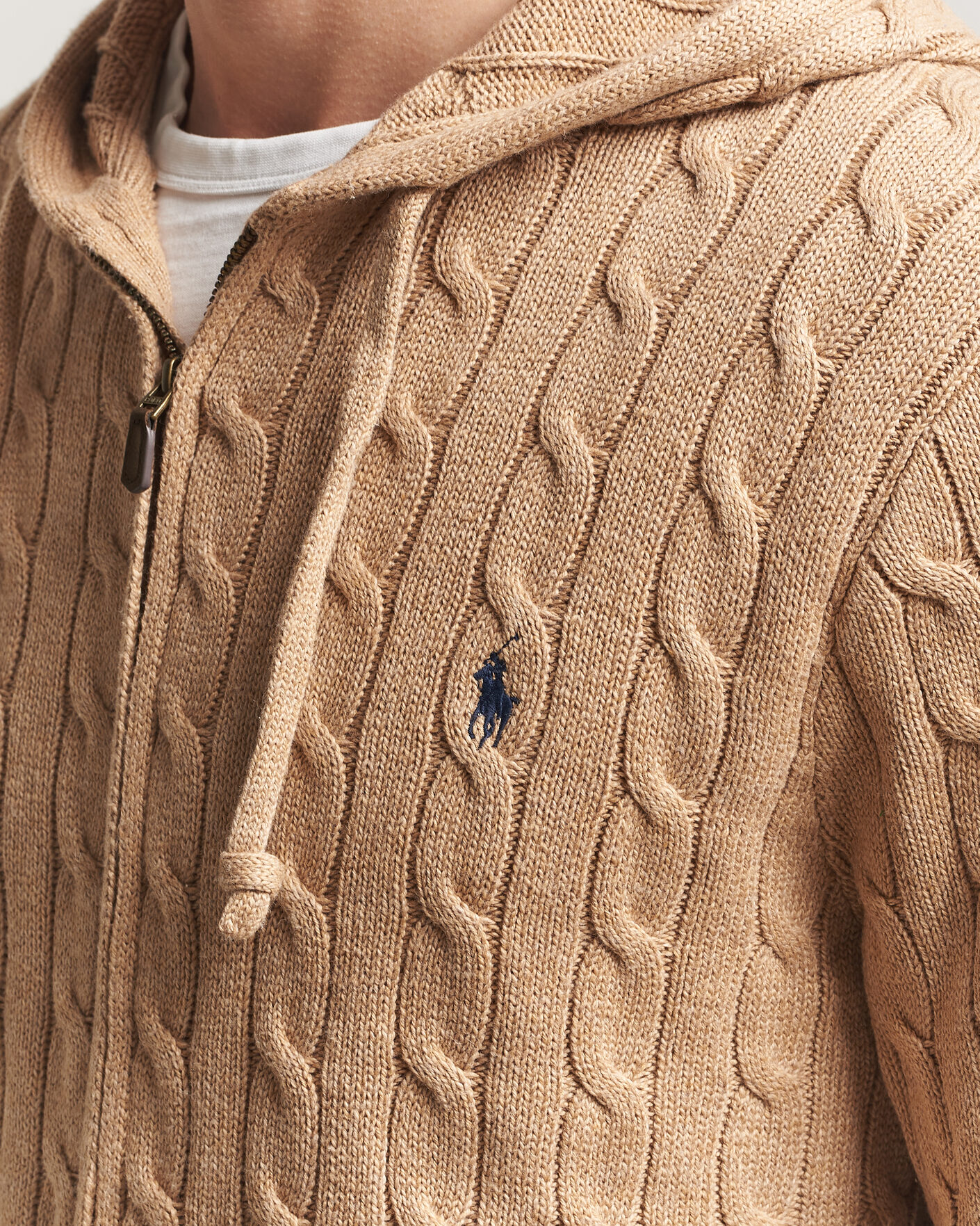 Homme | Pulls Et Tricots | Polo Ralph Lauren | Knitted Full Zip Sweater Camel Melange