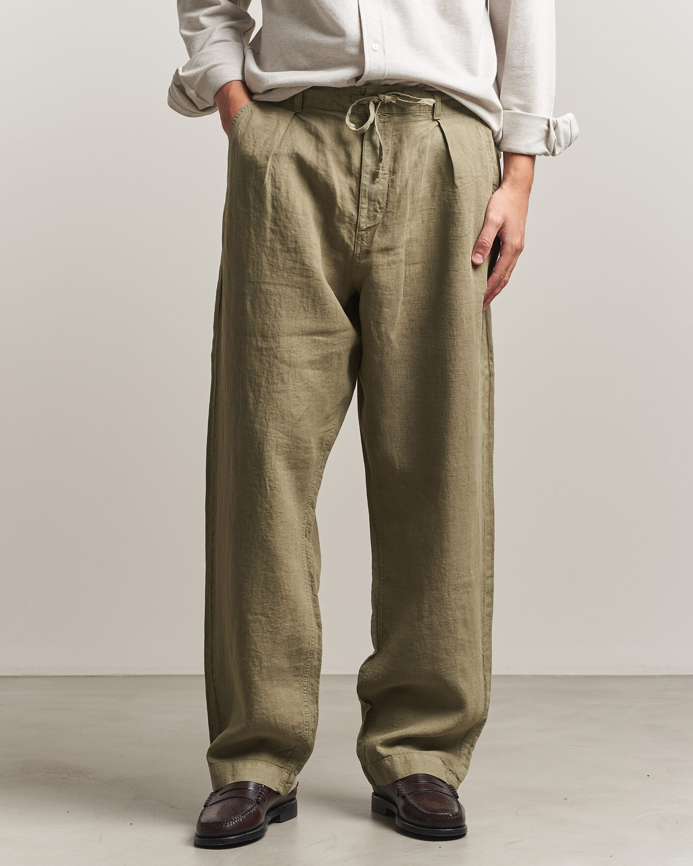 Heren | Broeken | Polo Ralph Lauren | Easy Fit Pleated Trousers Sage Green
