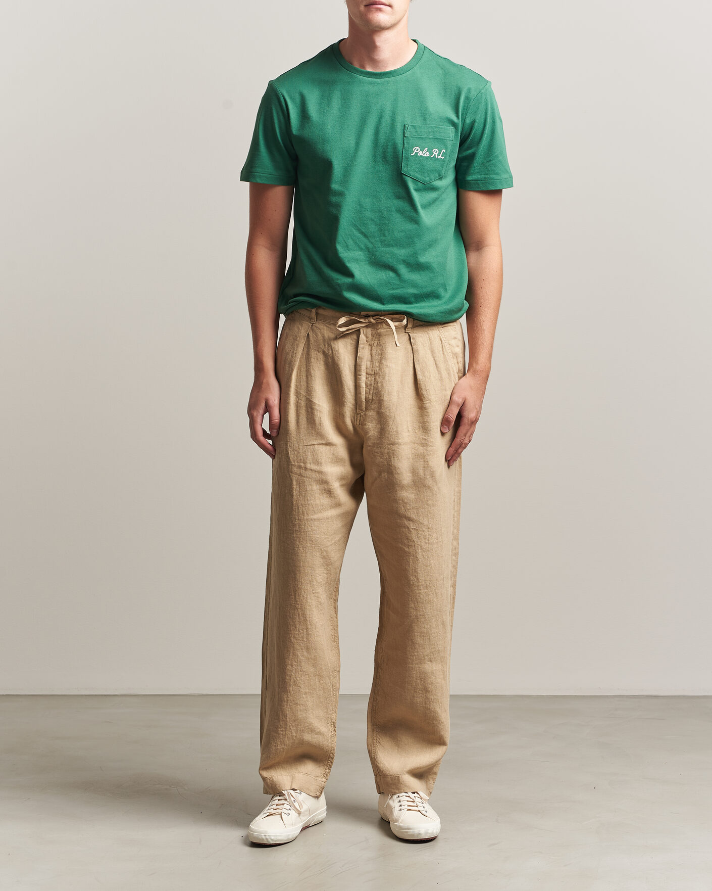 Heren | Broeken | Polo Ralph Lauren | Easy Fit Pleated Trousers Coastal Beige