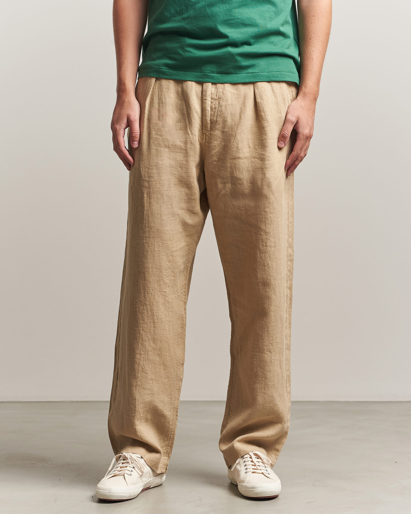 Heren | Broeken | Polo Ralph Lauren | Easy Fit Pleated Trousers Coastal Beige