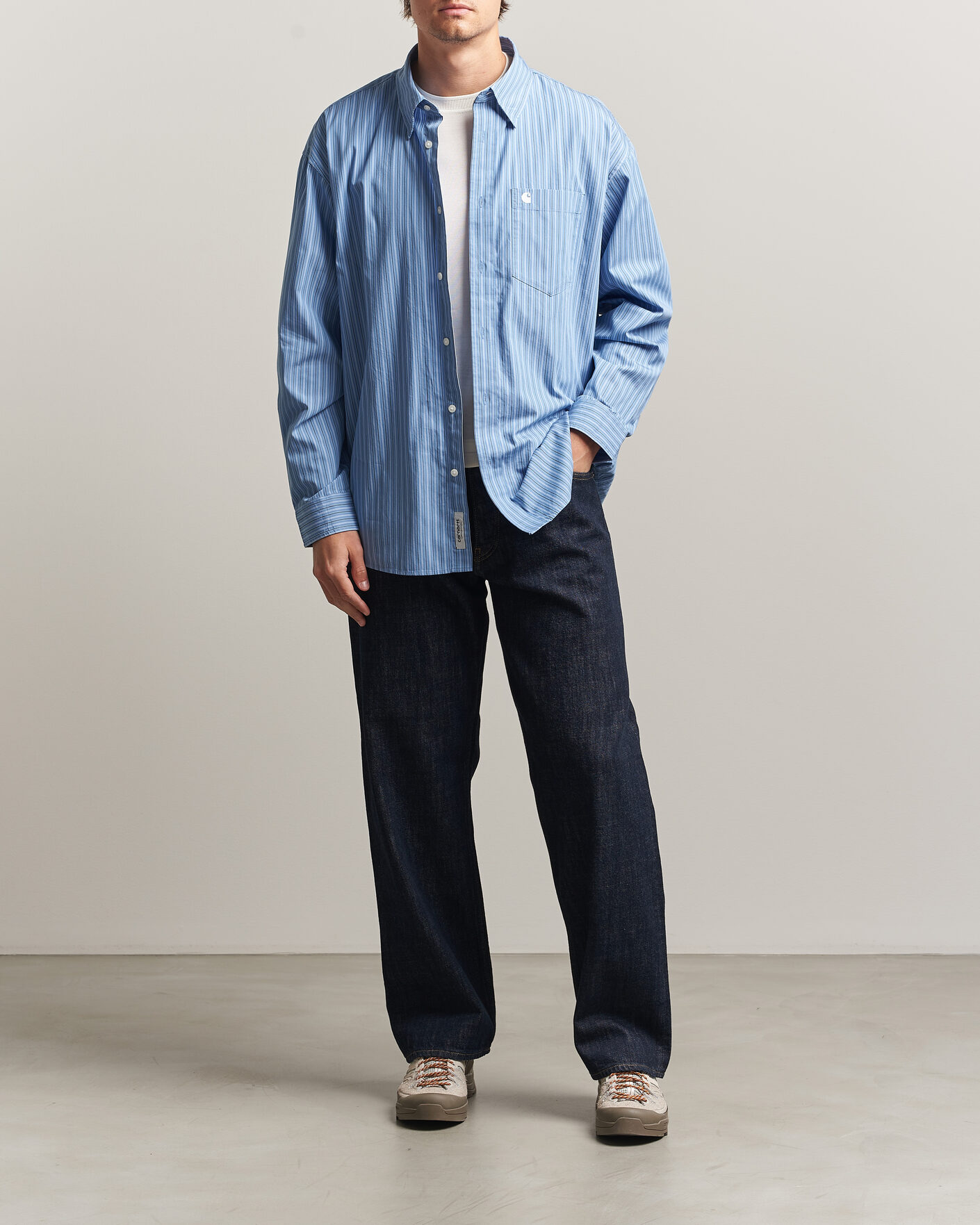 Heren | Overhemden | Carhartt WIP | Keen Striped Cotton Poplin Shirt Curacao