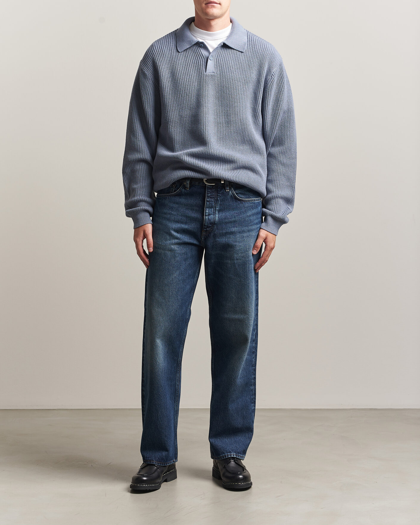 Homme | Pulls Et Tricots | Carhartt WIP | Miles Knitted Cotton Polo Shad Blue