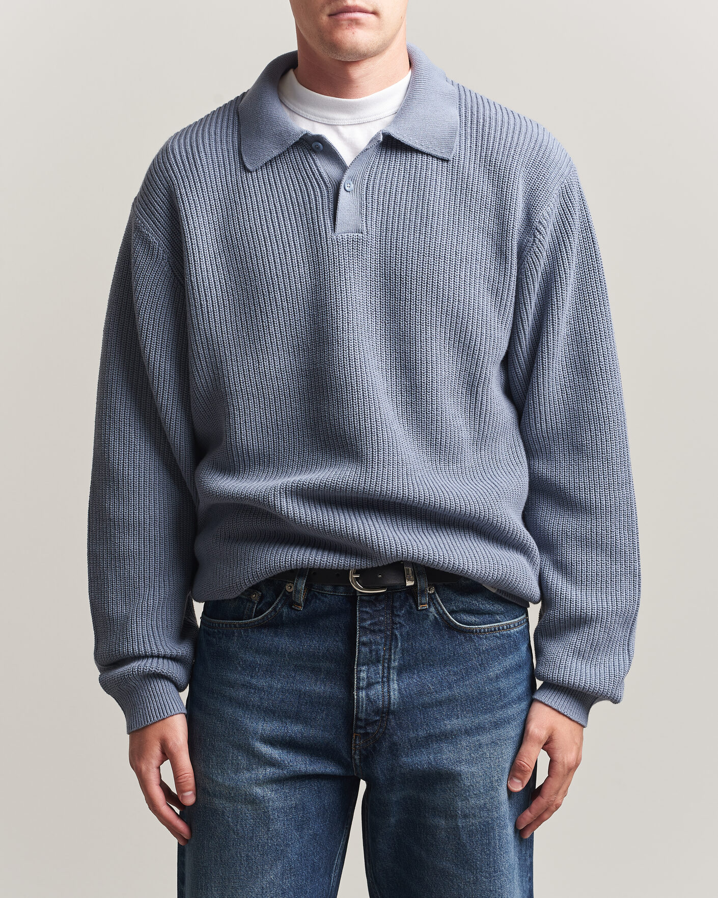 Homme | Pulls Et Tricots | Carhartt WIP | Miles Knitted Cotton Polo Shad Blue