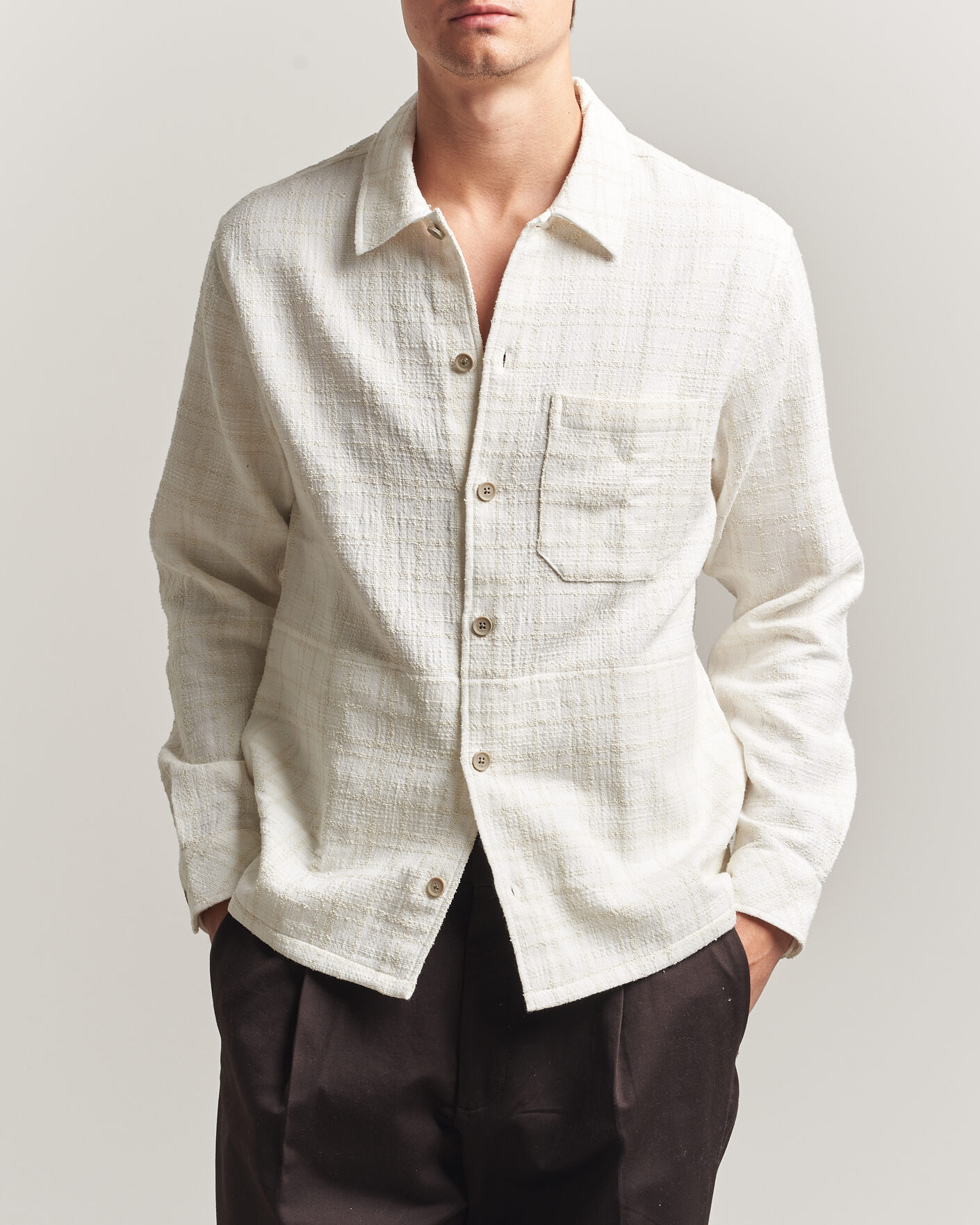 Homme | Chemises | Samsøe Samsøe | Damon Checked Overshirt Silver Birch