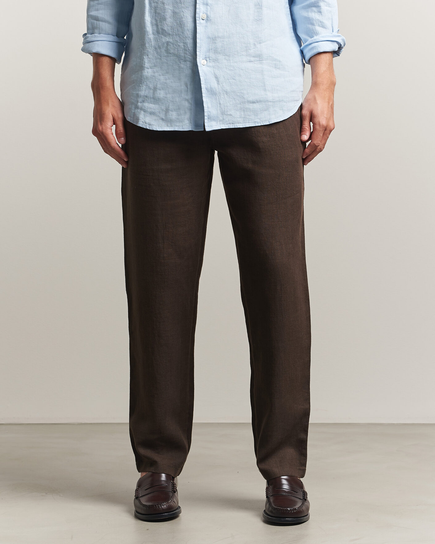 Homme | Pantalons | Samsøe Samsøe | Jabari Linen Drawstring Trousers Turkish Coffee