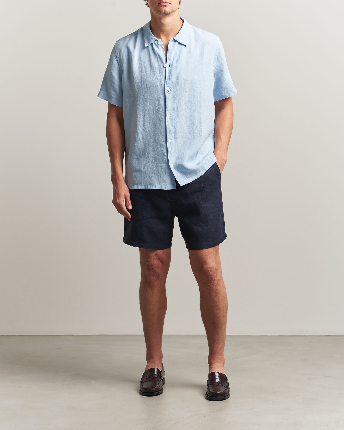 Homme | Shorts | Samsøe Samsøe | Jabari Linen Drawstring Shorts Salute Navy
